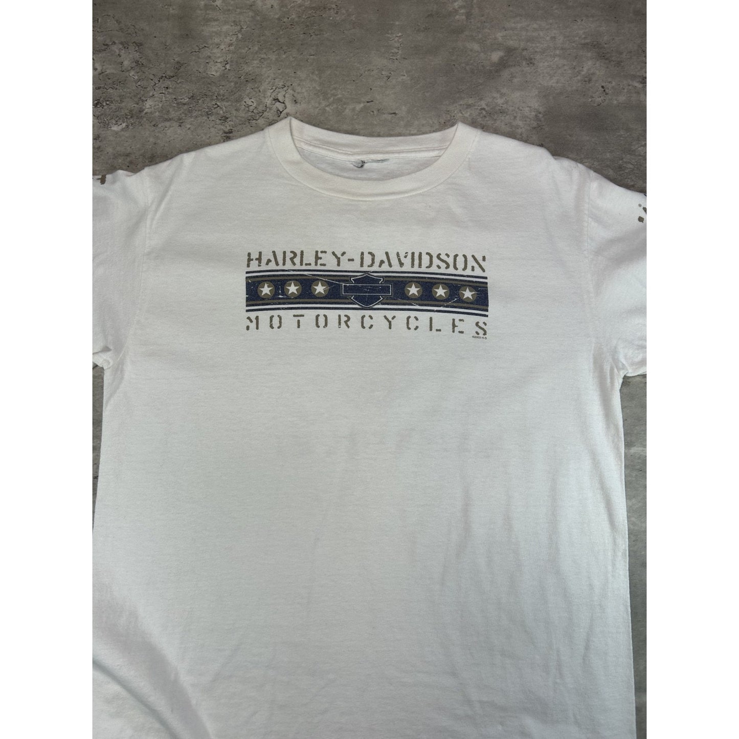 Vintage Harley Davidson Motorcycles Spellout Long Sleeve Graphic T-Shirt Medium
