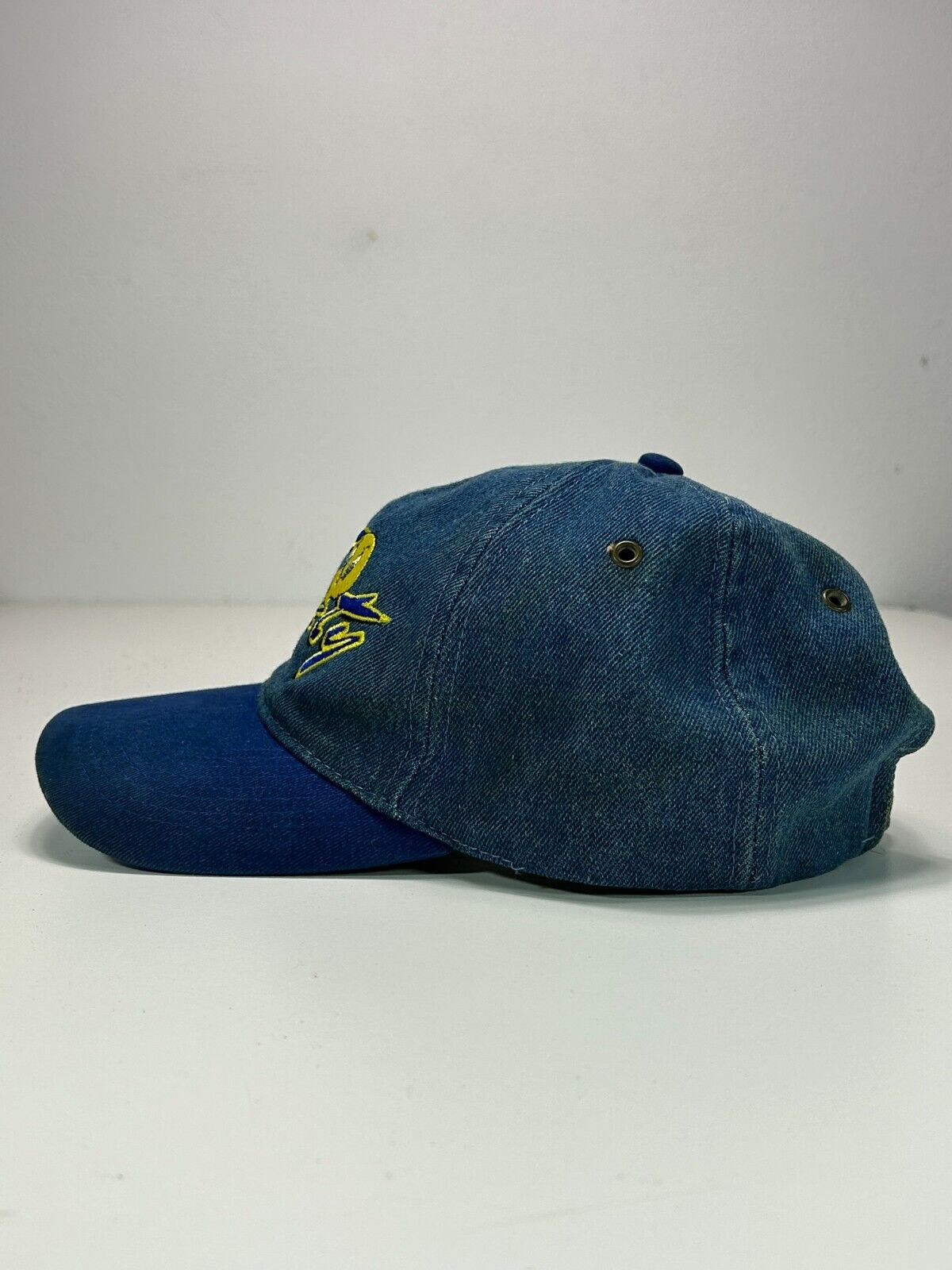 Vintage 2000 Looney Tunes Tweety Embroidered Denim Strapback Hat OSFA
