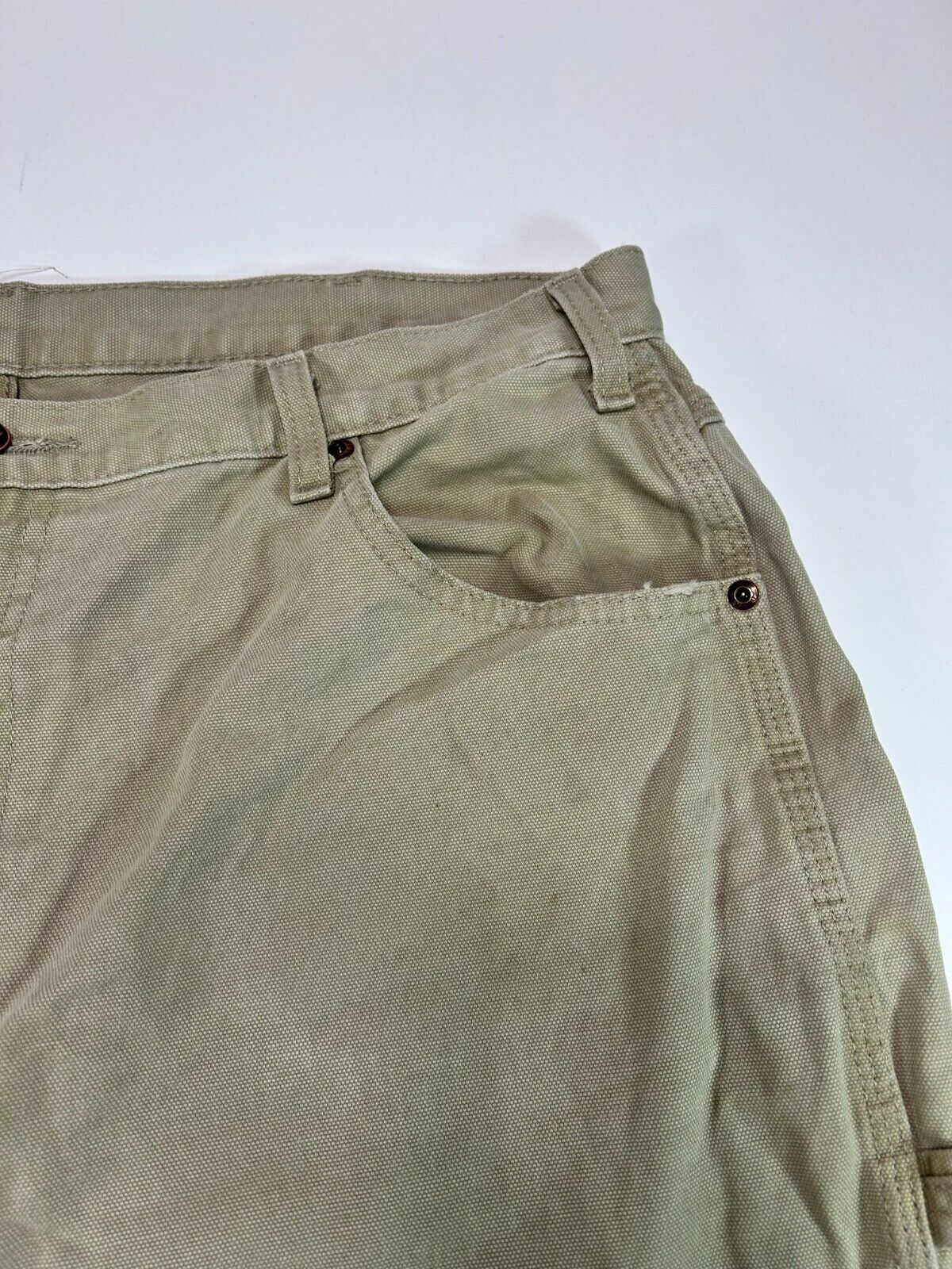 Vintage Dickies Canvas Work Wear Carpenter Pants Size 37W Tan