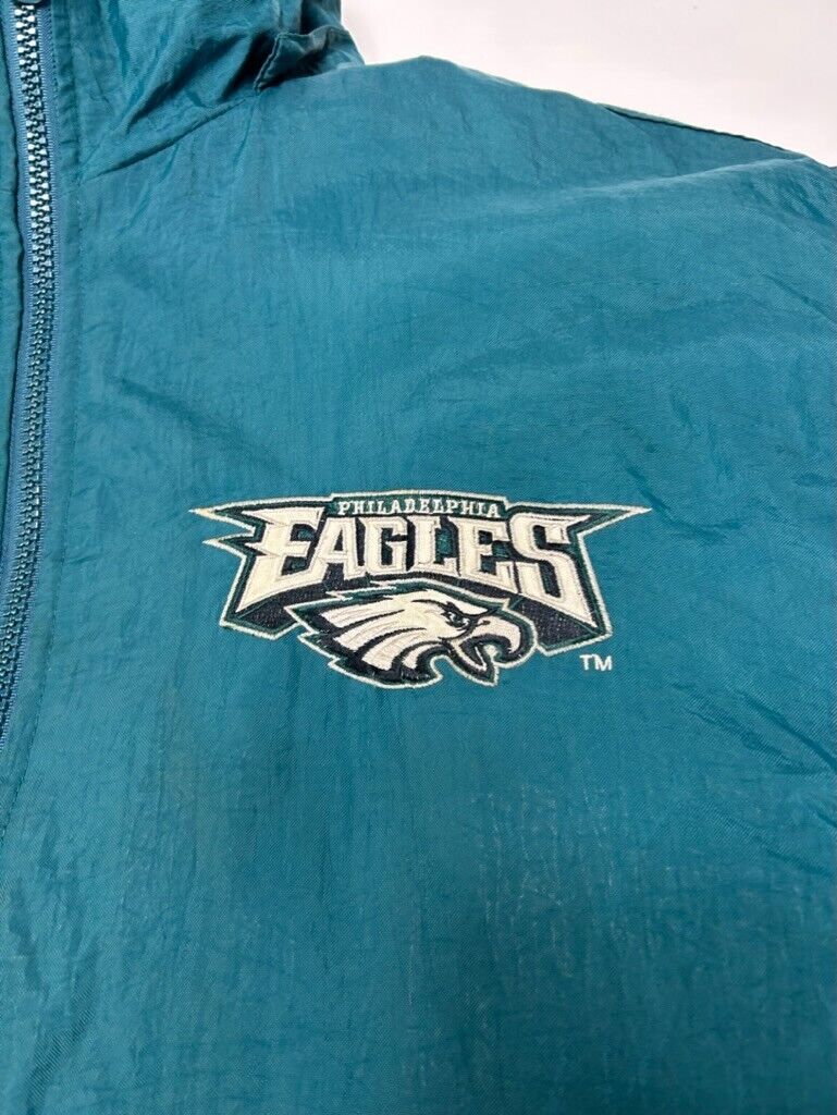 Vintage 90s Philadelphia Eagles NFL Reversible Pro Player Long Jacket Size XL
