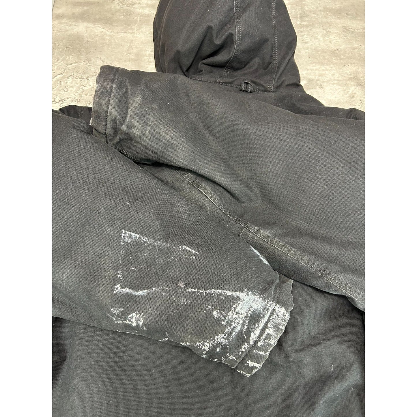 Vintage Walls Canvas Insulated Workwear Hooded Bomber Jacket Size XXXL Black