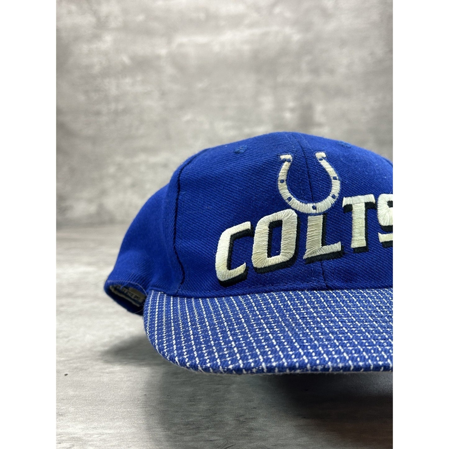 Vintage 90s Indianapolis Colts NFL Logo Athletics Embroidered Strapback Hat OSFA