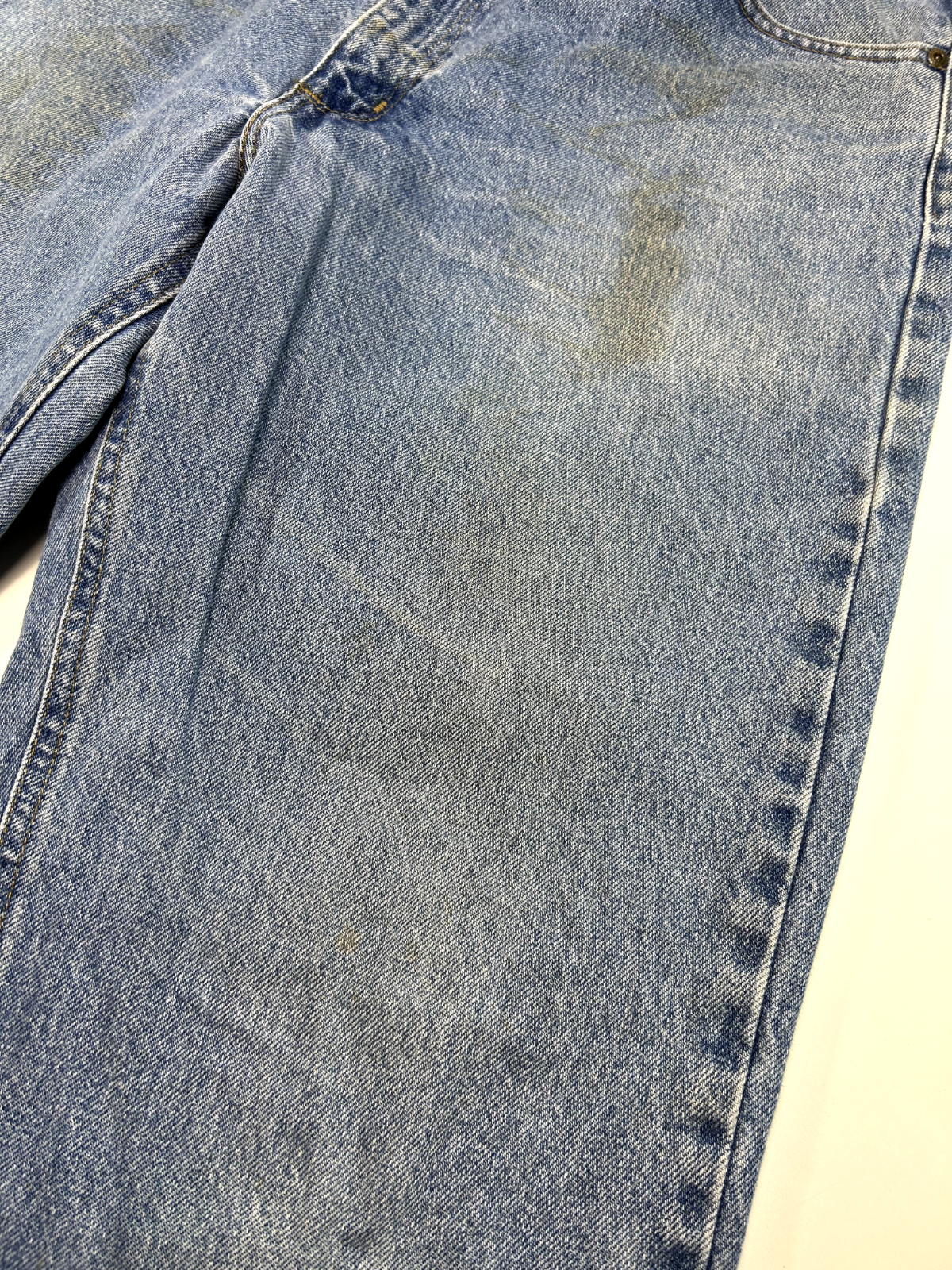 Vintage Carhartt Relaxed Fit Light Wash Denim Workwear Pants Size 37