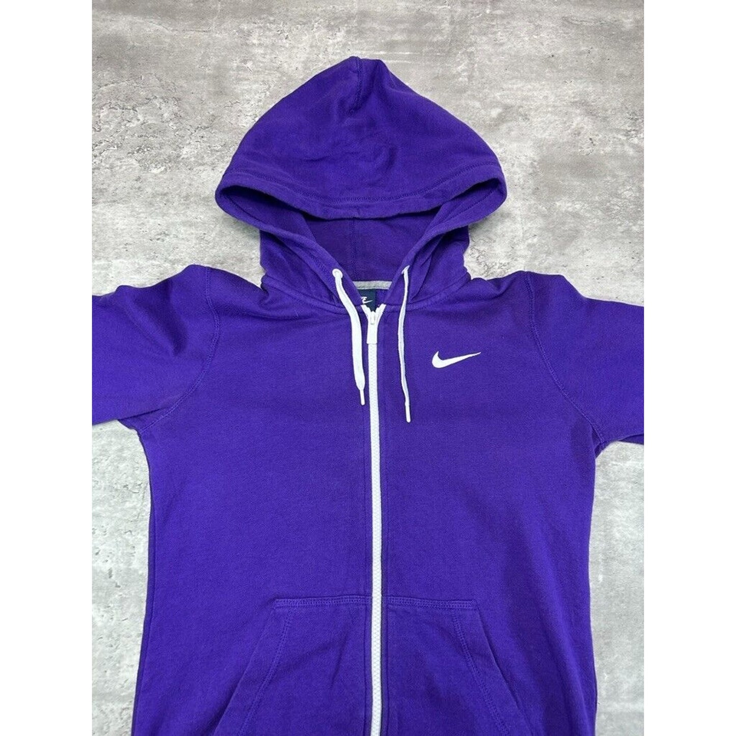 Vintage Womens Nike Embroidered Swoosh Full Zip Hooded Sweatshirt Size Small