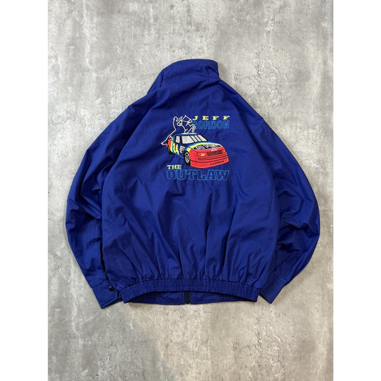 Vintage 90s Jeff Gordon #24 Dupont Racing Nascar Nylon Full Zip Jacket Size XL
