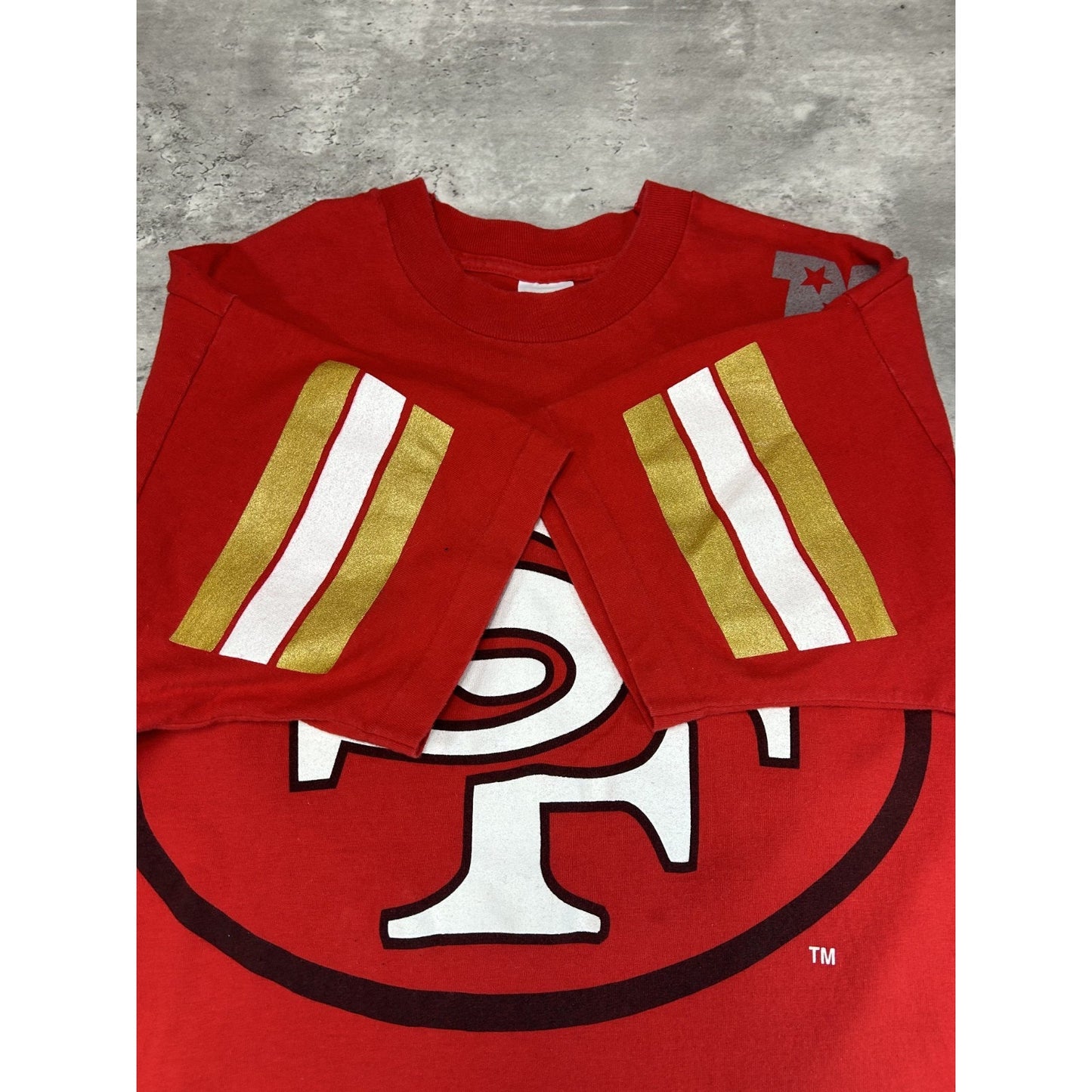 Vintage 1994 San Francisco 49ers NFL All OVer Print Football T-Shirt Size Large