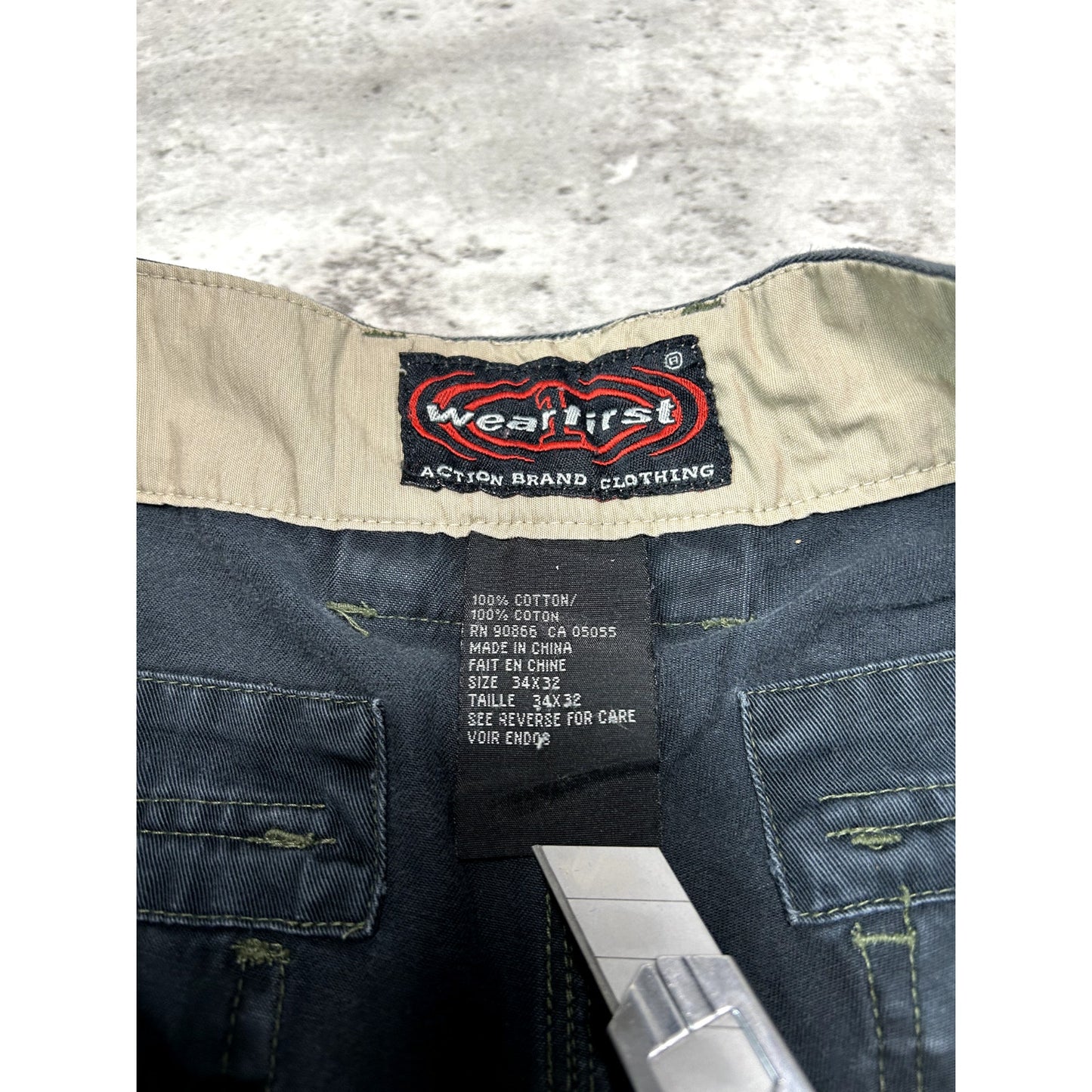 Wearfirst Canvas Tactical Style Cargo Pants Size 33 Gray