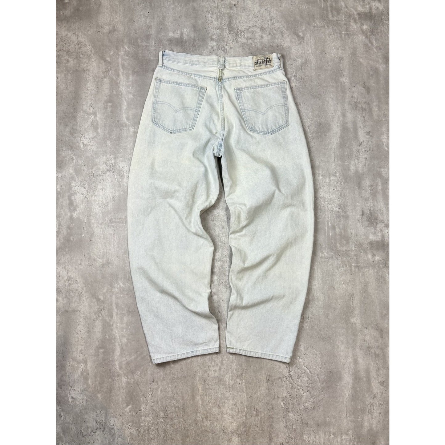 Vintage Levis Silvertab Baggy Fit Light Wash Denim Pants Size 34 Blue