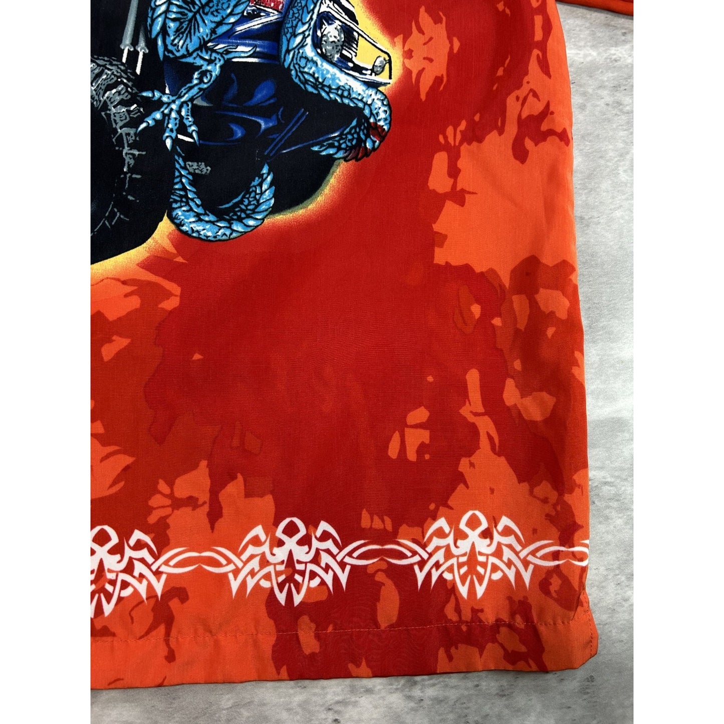 Vintage Y2K Urban Rags Tribal Truck Graphic All Over Print Button Up Shirt Sz XL
