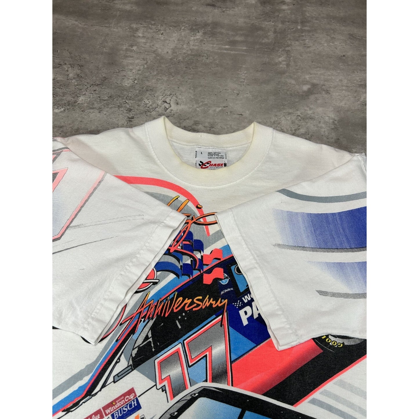 Vintage 1997 Darrel Waltrip #17 25th Anniversary Big Graphic T-Shirt Size Large