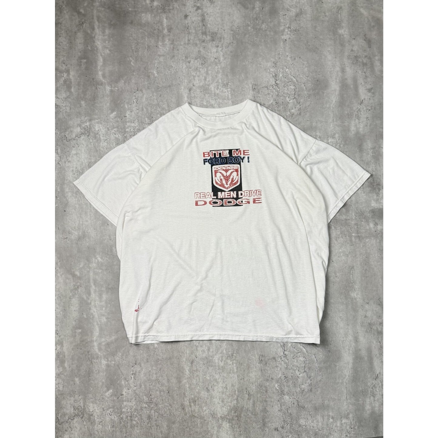 Vintage Bite Me Ford Boy Real Men Drive Dodge Car Slogan Graphic T-Shirt Sz XXXL