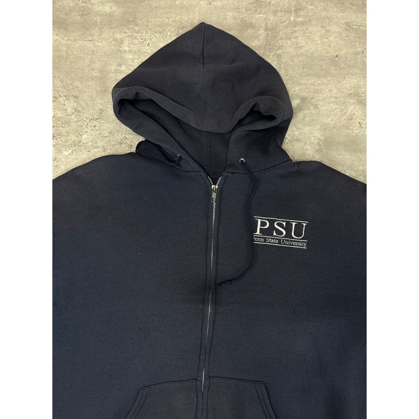 Vintage 90s Penn State University Embroidered Full Zip Hooded Sweatshirt Sz Lg