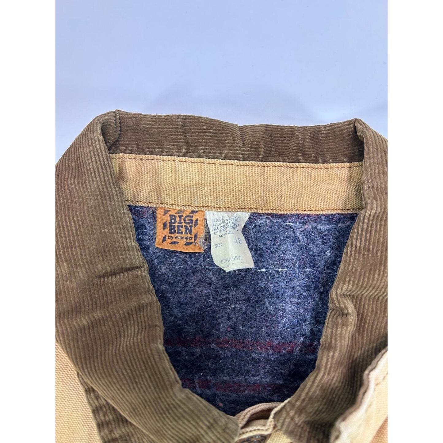Vintage 90s Big Ben Blanket Lined Canva Workwear Chore Jacket Size 48 XL