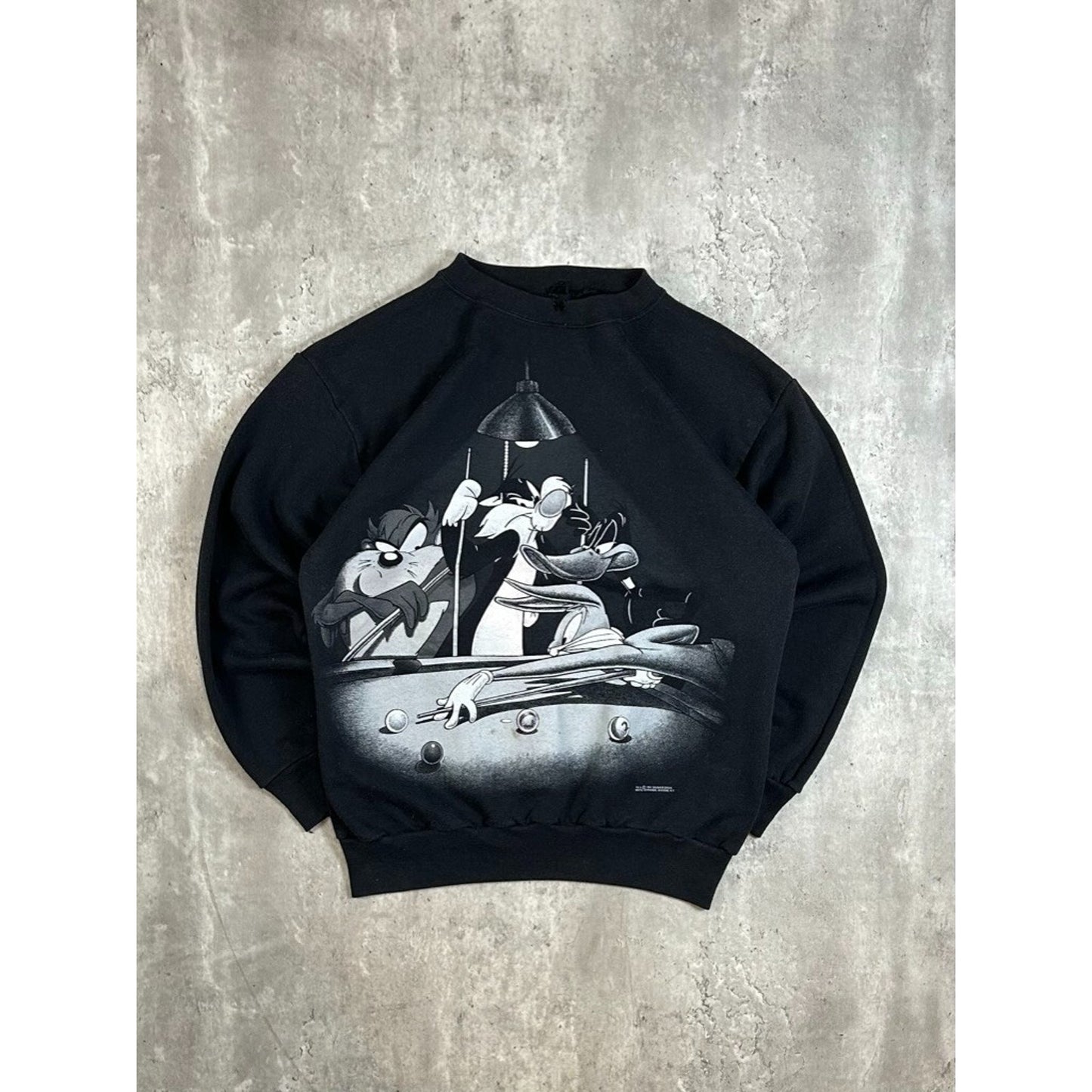 Vintage 1994 Looney Tunes Billiards Graphic TV Show Promo Sweatshirt Size XL
