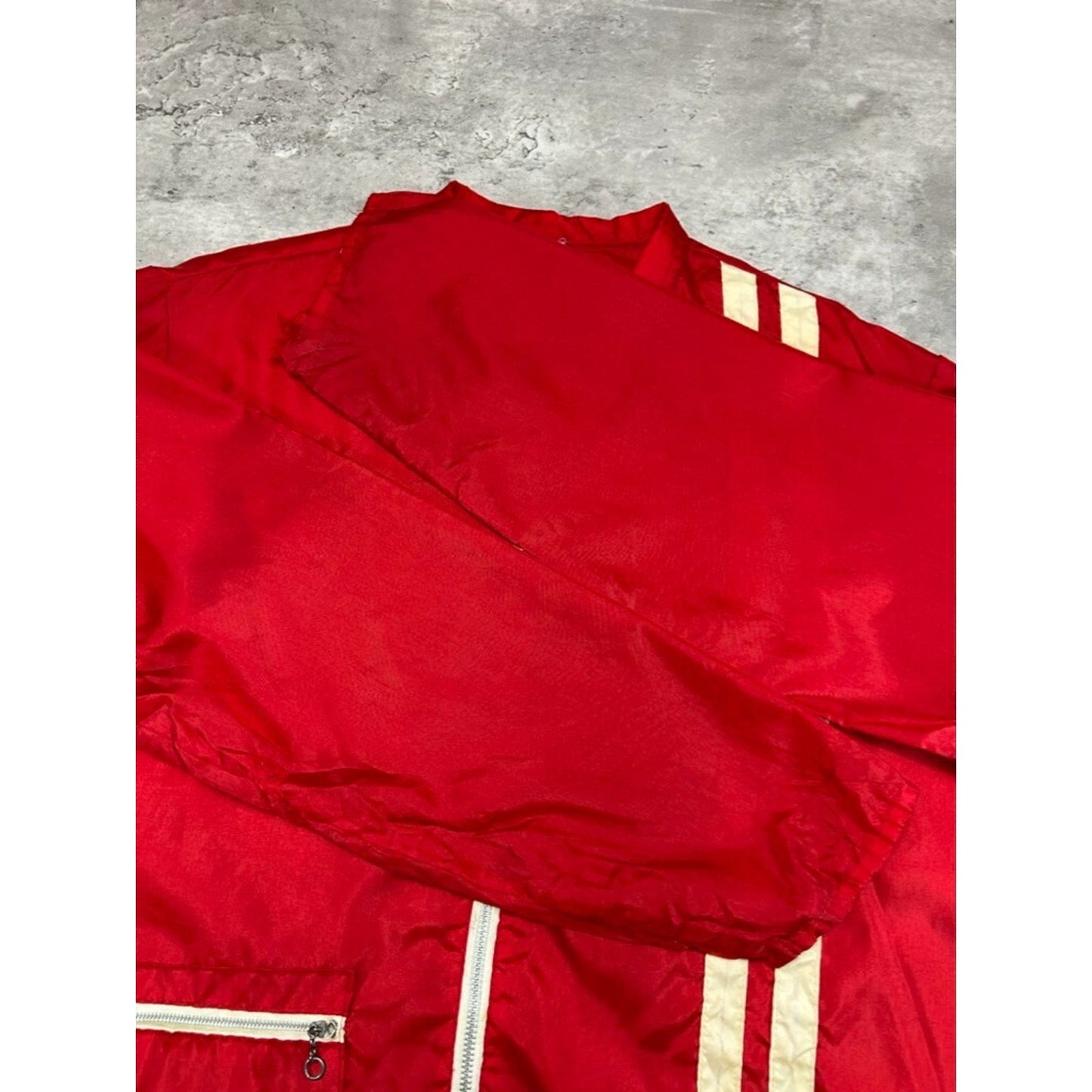 Vintage 1960s Union Pacific Railway Nylon Full Zip Work Jacket Size XL Red
