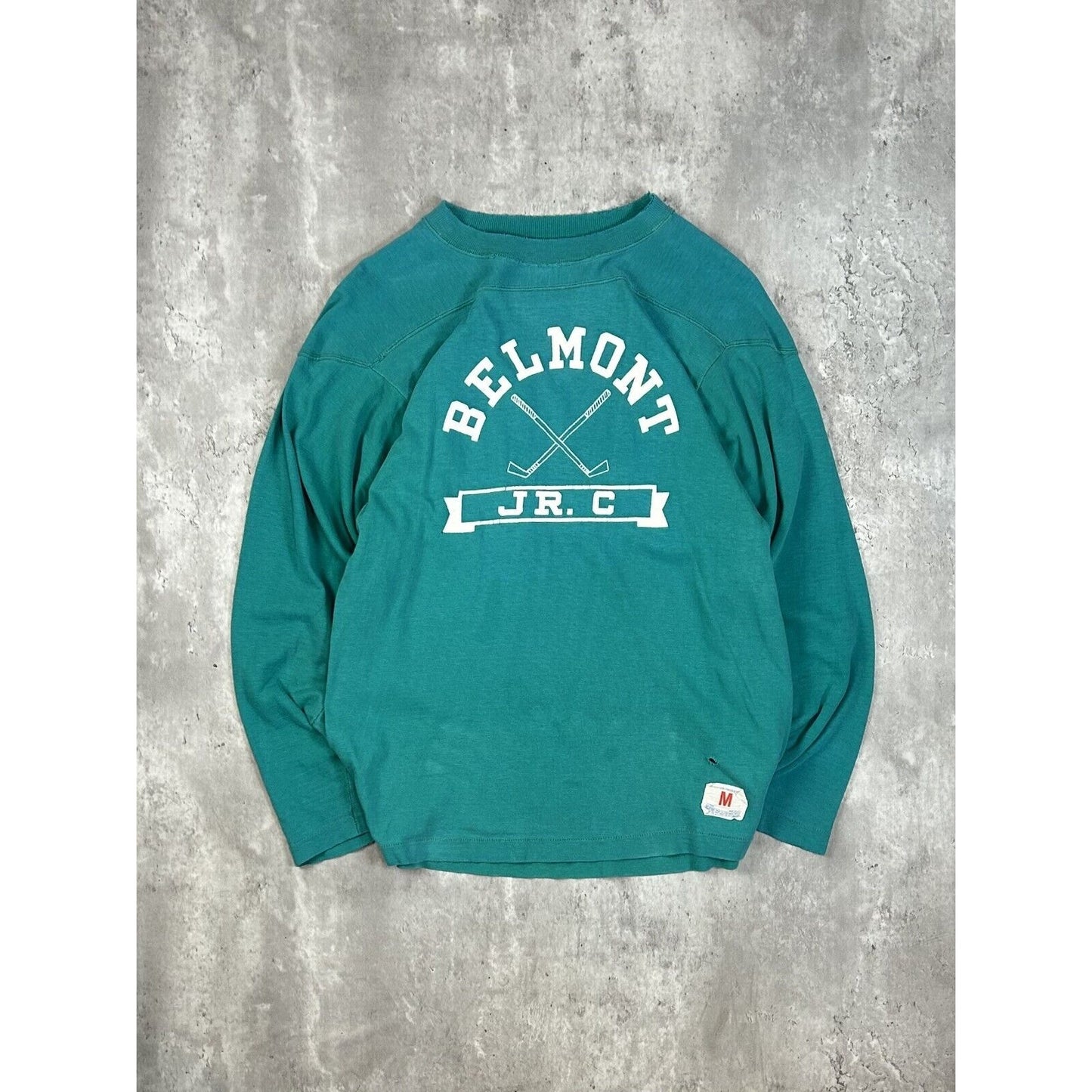 Vintage 1970s Belmont Jr C Arc Spell Out Collegiate Champion Jersey Size Medium