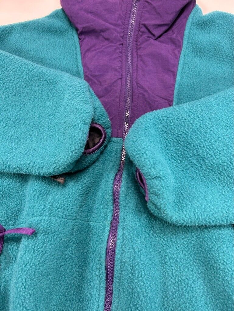 Vintage 80s/90s Columbia Full Zip Two Tone Fleece Sweatshirt Size Large