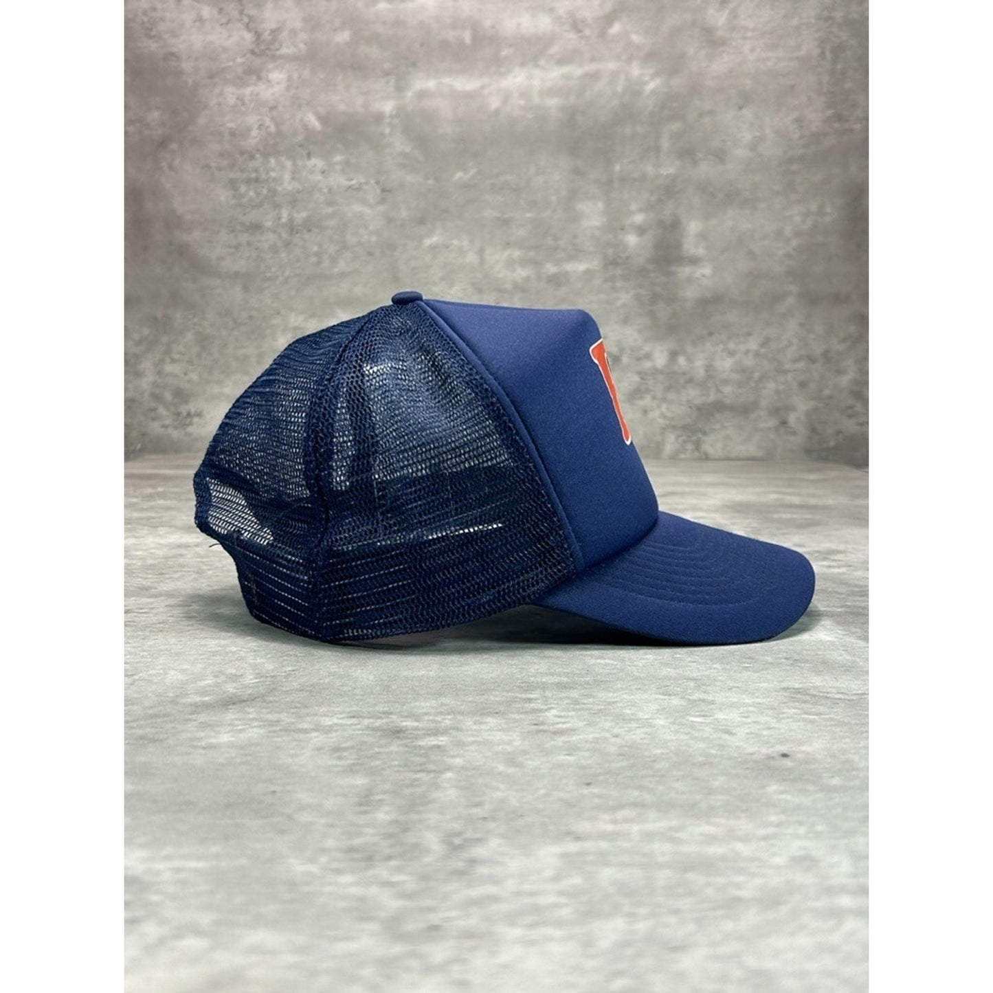 Vintage 80s/90s BB Graphic Trucker Snapback Hat OSFA Blue