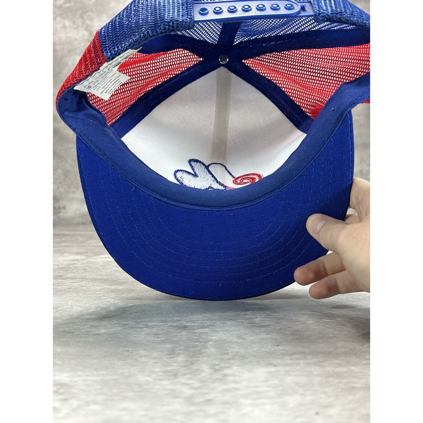 Vintage 80s Montreal Expos MLB Embroidered Logo Trucker Snapback Hat OSFA