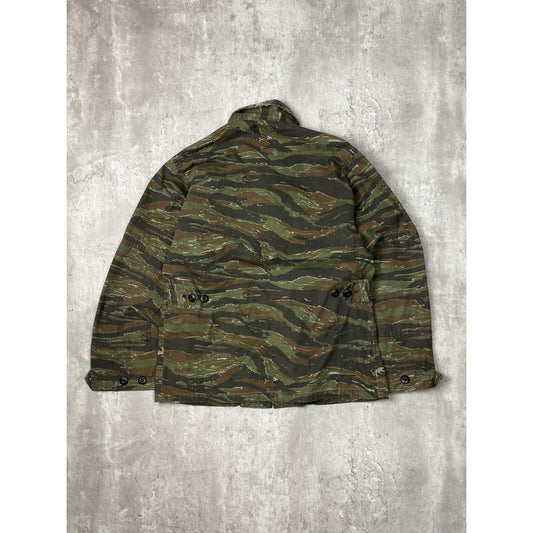 Vintage 1980s US Military Tiger Stripe Camo Multi Pocket Jacket Size Small
