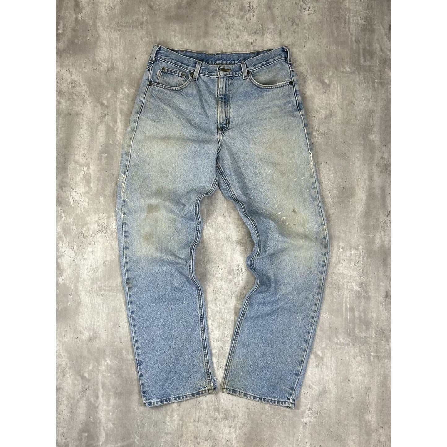 Vintage Carhartt Traditional Fit Light Wash Denim Pants Size 35 Blue
