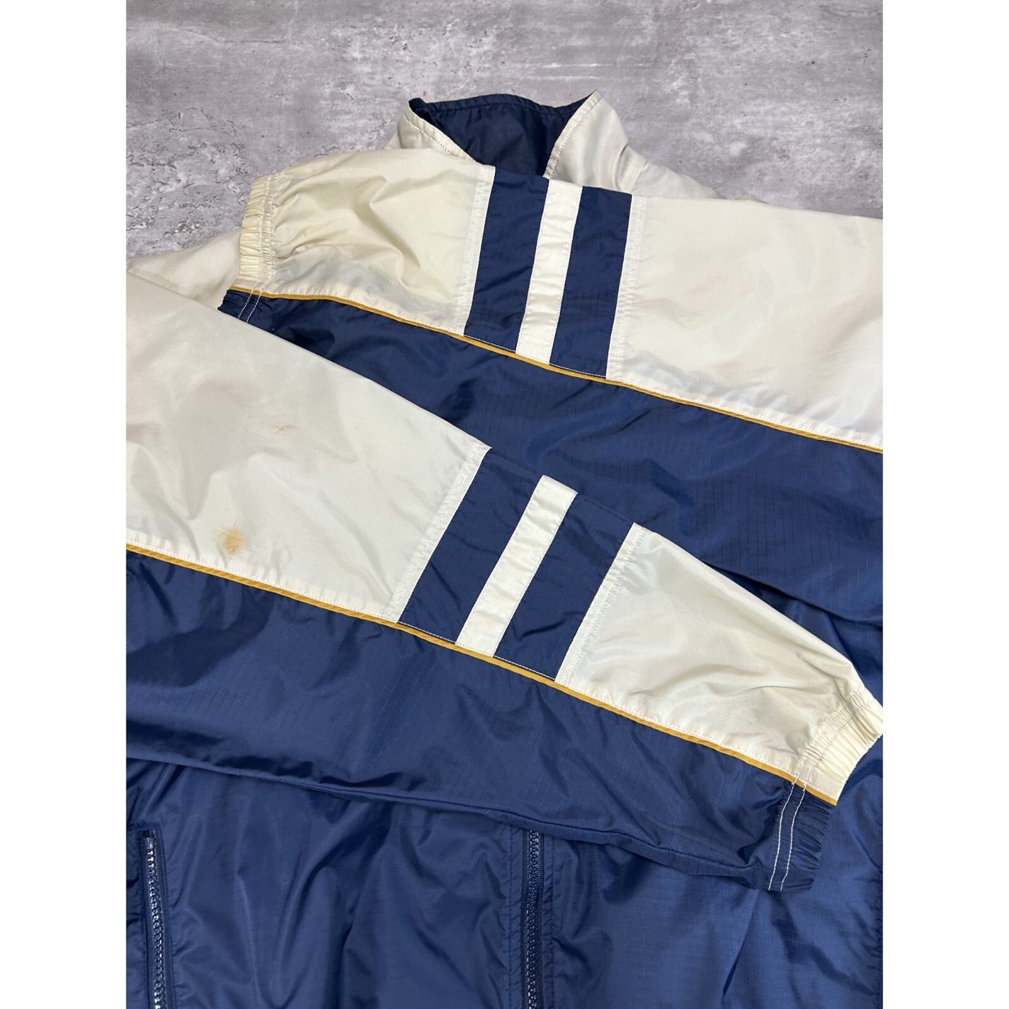 Vintage 90s Nike Embroidered Swoosh Two Tone Nylon Windbreaker Jacket Size Large