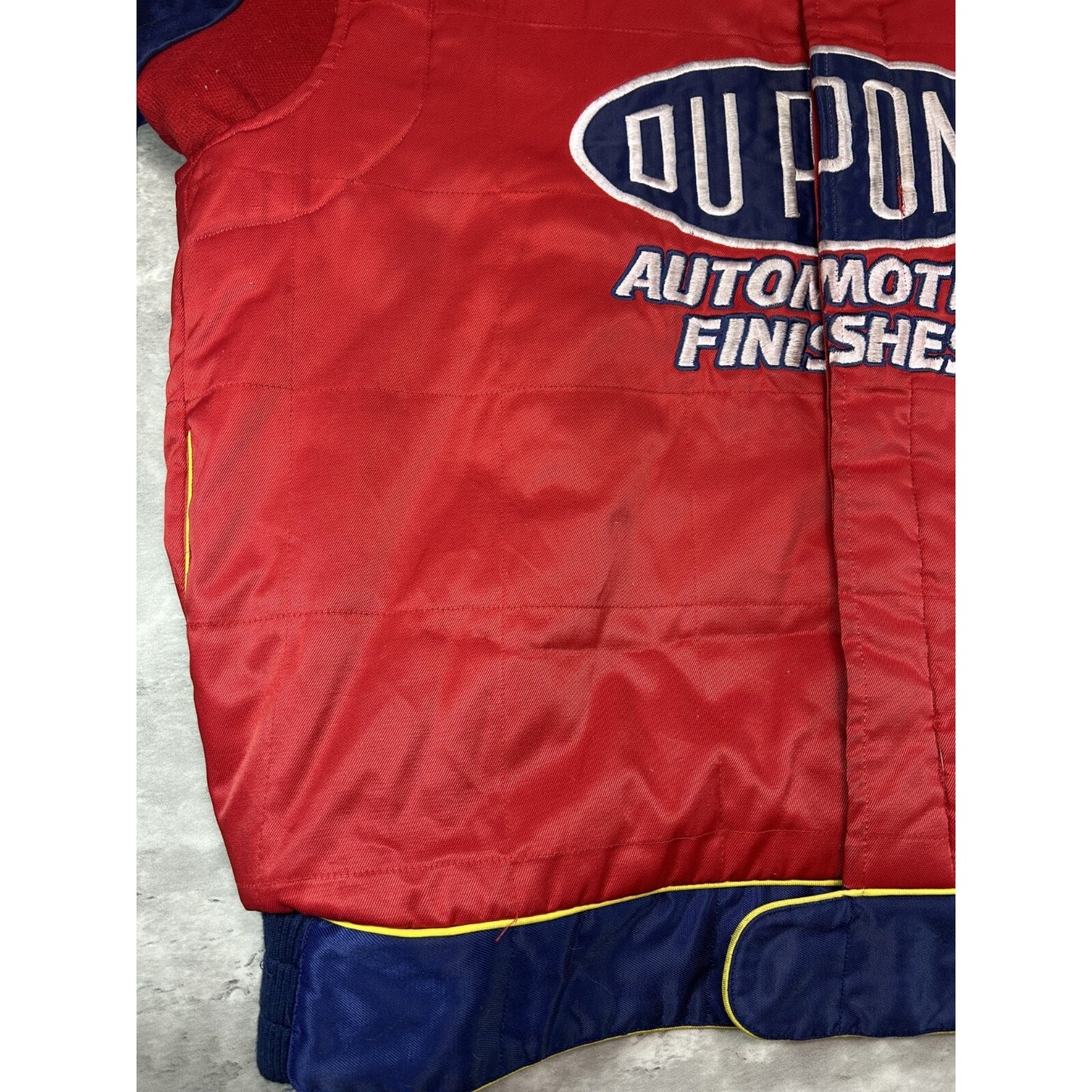 Vintage Nascar Dupont Racing Embroidered Nascar Race Jacket Size XL Red