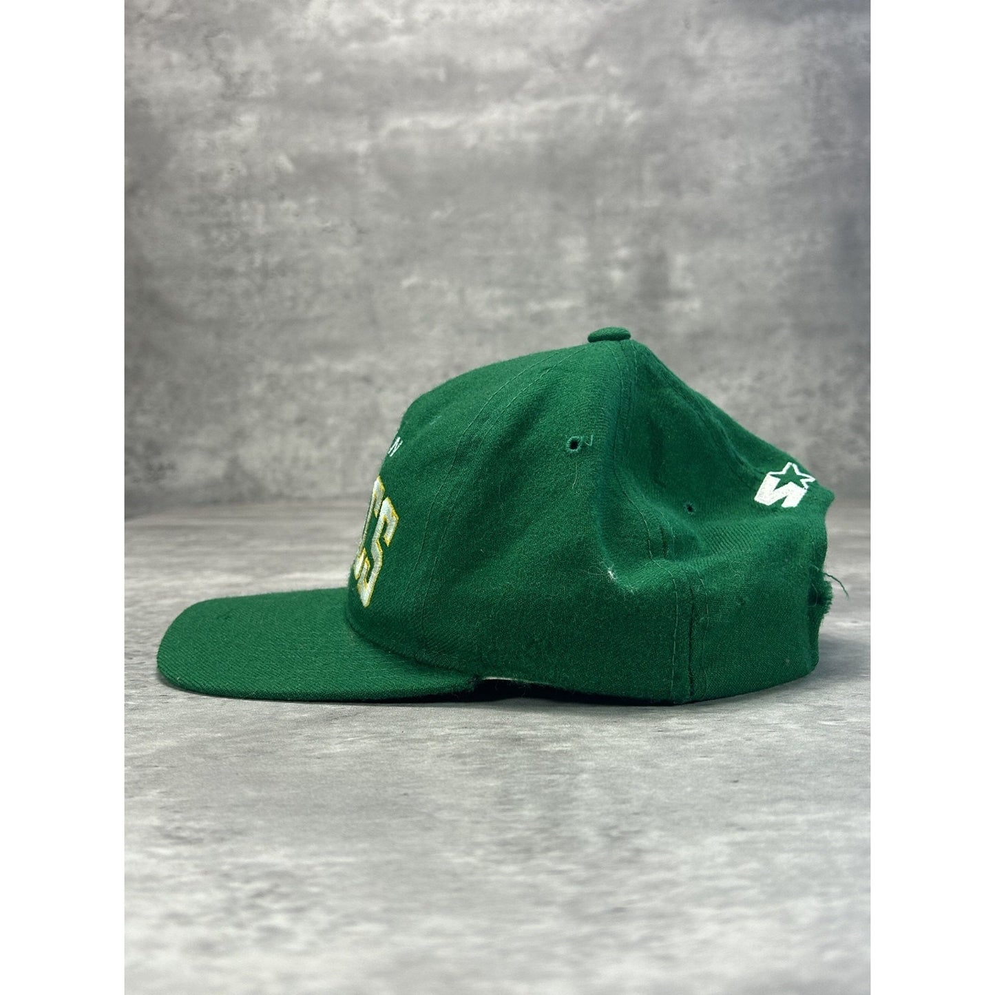 Vintage 90s Boston Celtics NBA Wool Starter Arc Spellout Snapback Hat OSFA