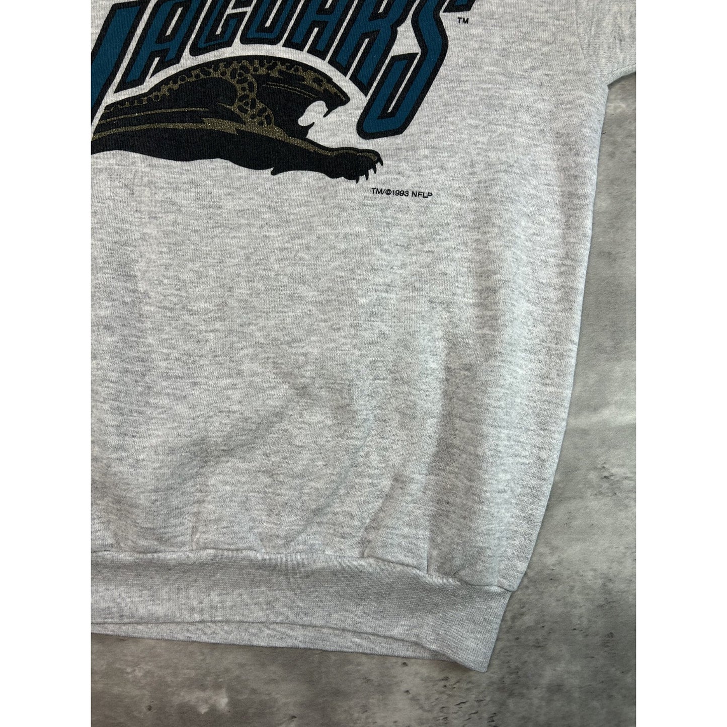 Vintage 1993 Jacksonville Jaguars NFL Banned Logo Graphic Sweatshirt Size Large