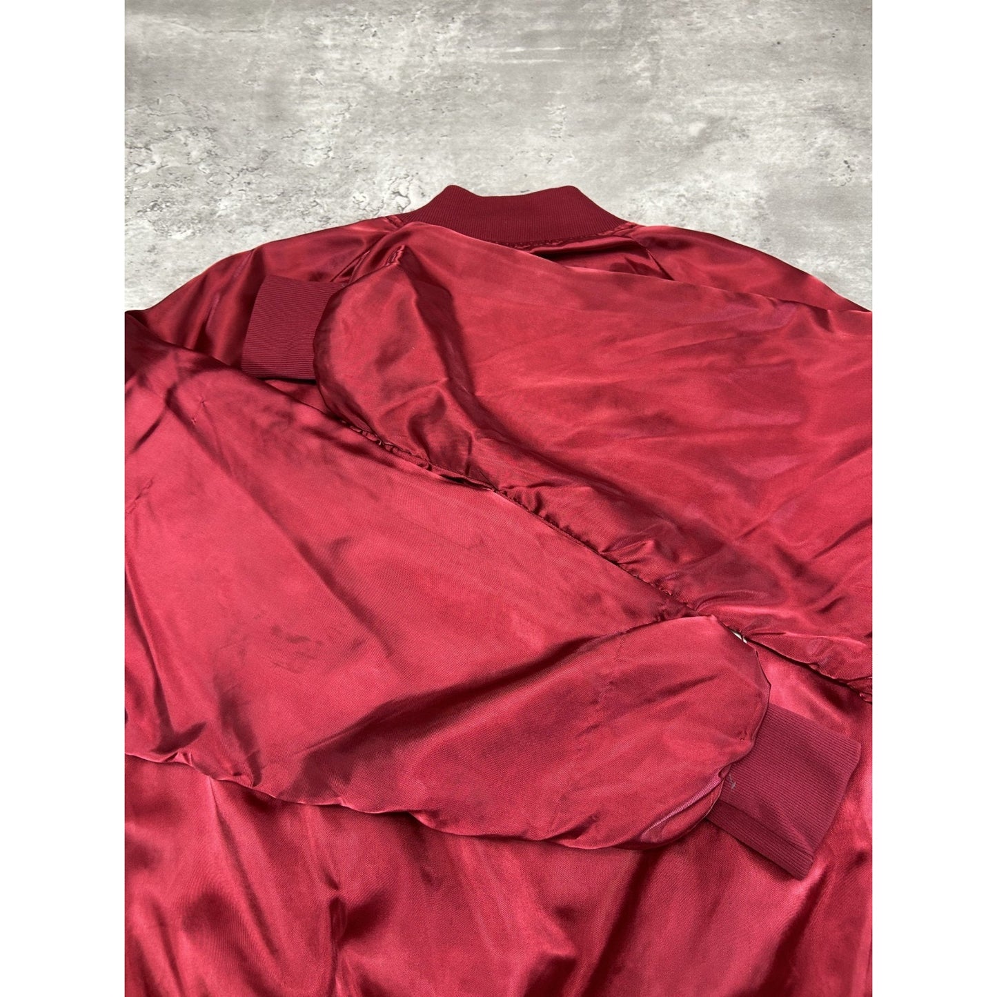 Vintage 80s Oklahoma Sooners NCAA Collegiate Satin Bomber Jacket Size XL
