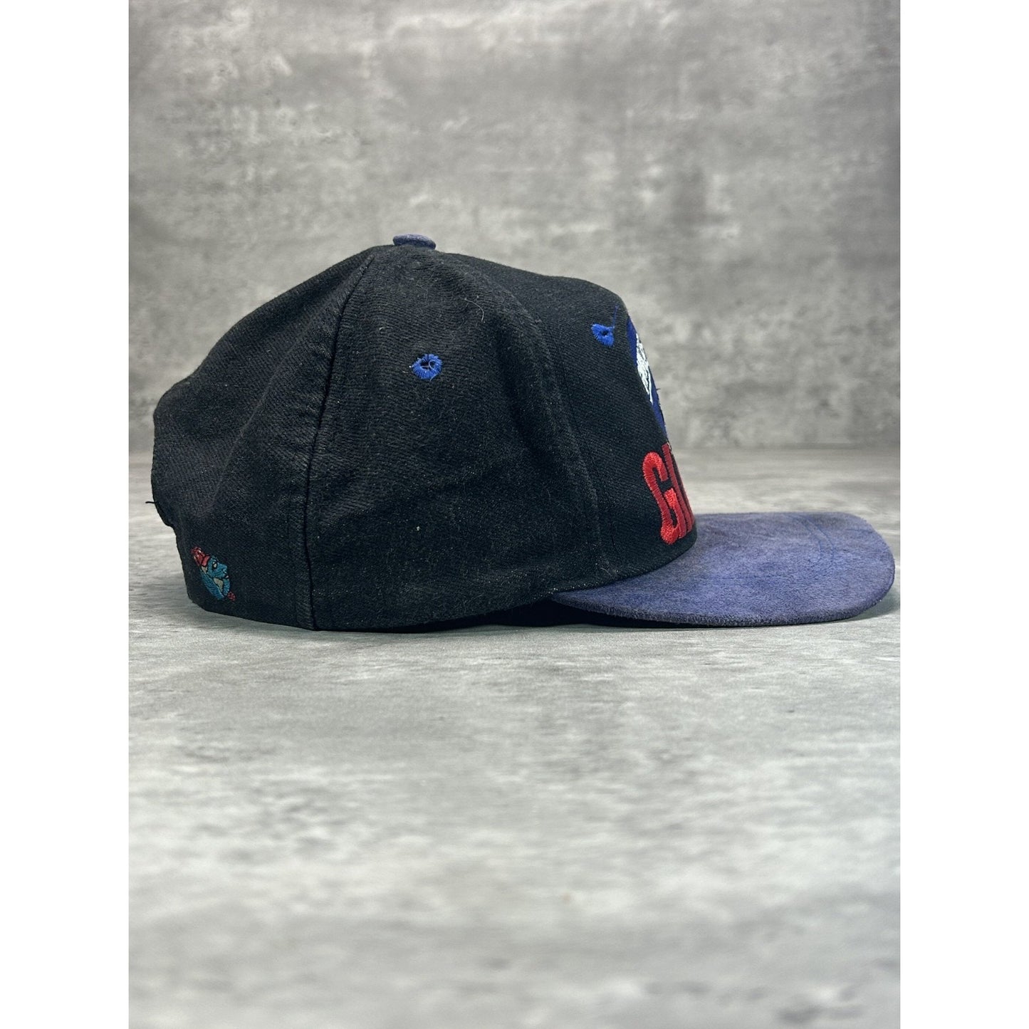 Vintage 90s New York Giants NFL Embroidered Helmet Spellout Snapback Hat OSFA