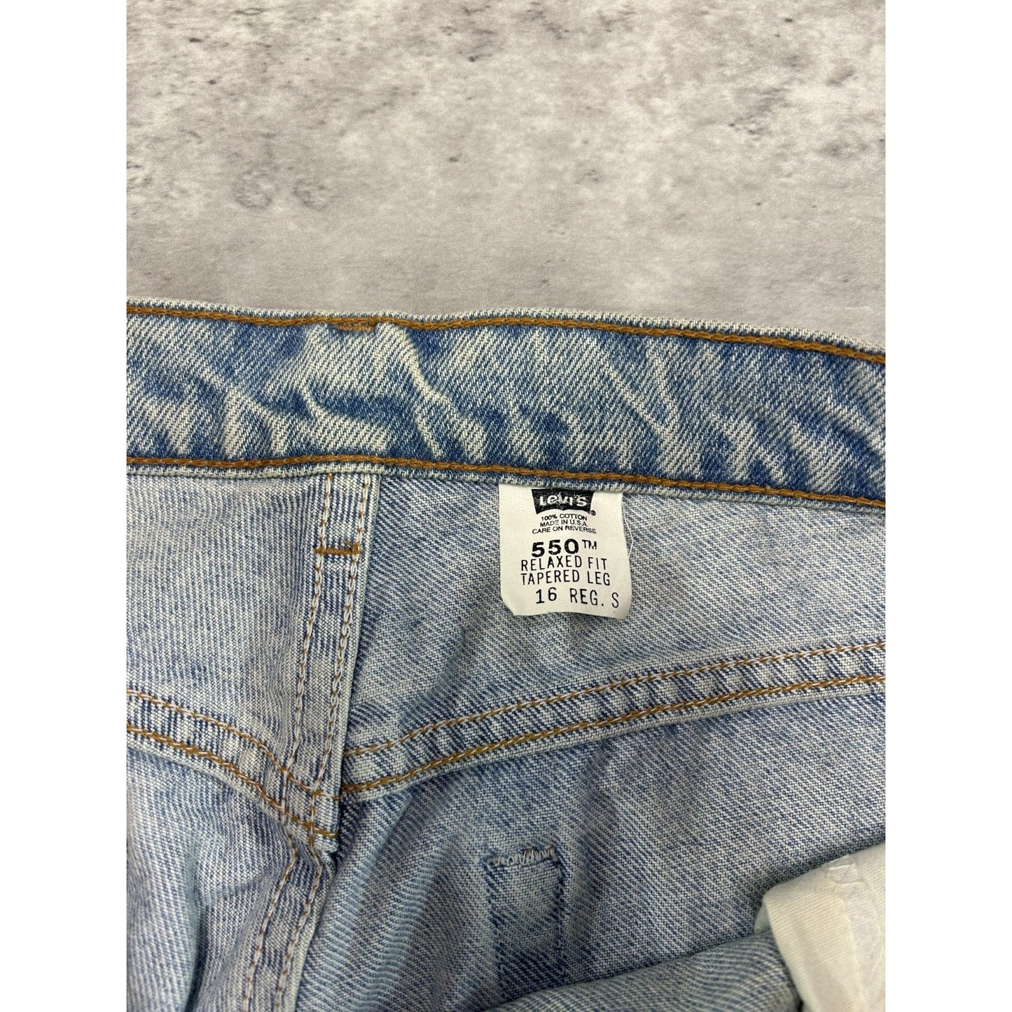 Vintage Womens 90s Levis Red Tab 550 Light Wash Denim Pants Size 34 Blue