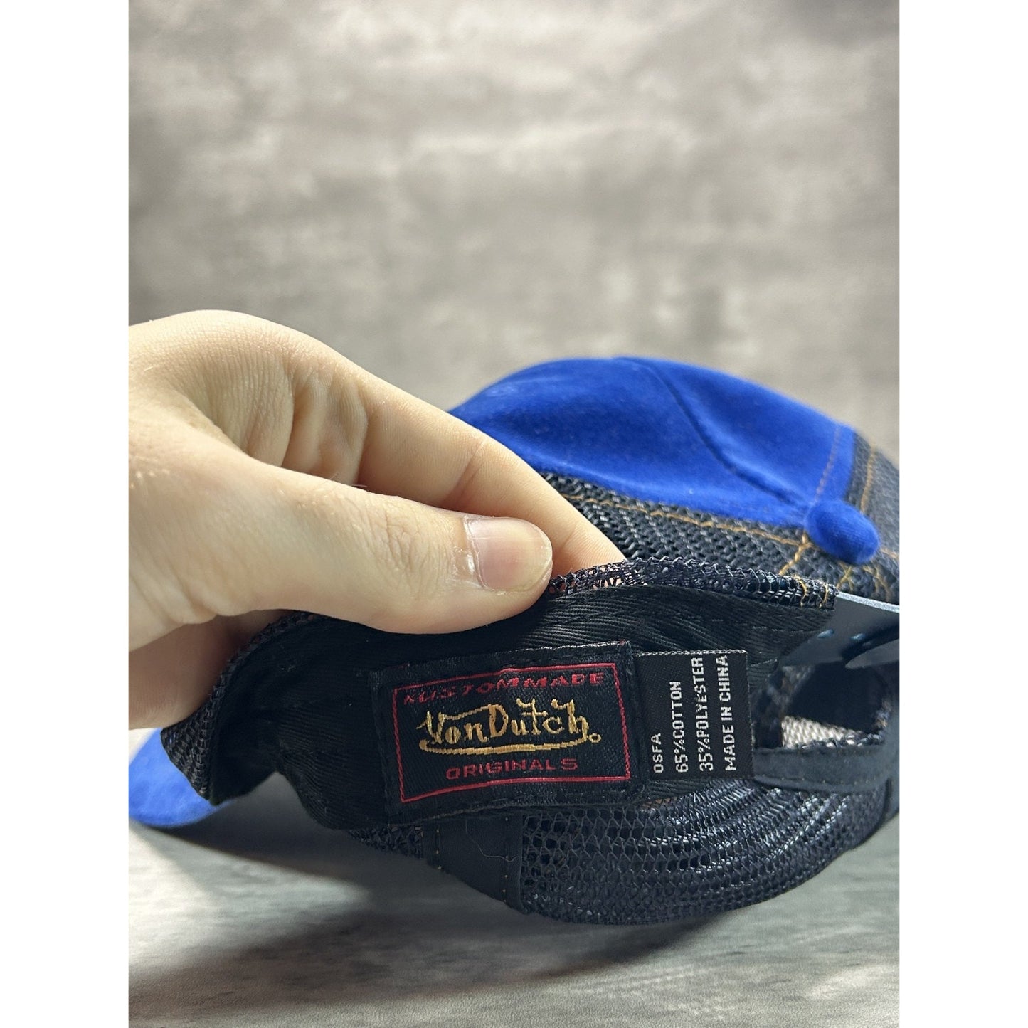 Vintage Von Dutch Embroidered Spellout Patch Trucker Snapback Hat OSFA