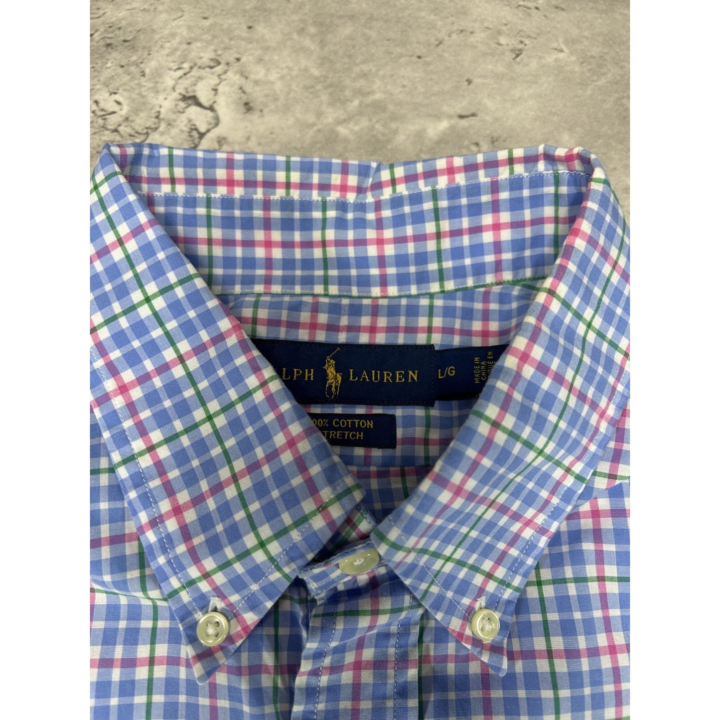Vintage Polo Ralph Lauren Reworked Cropped Long Sleeve Button Up Shirt Sz Large
