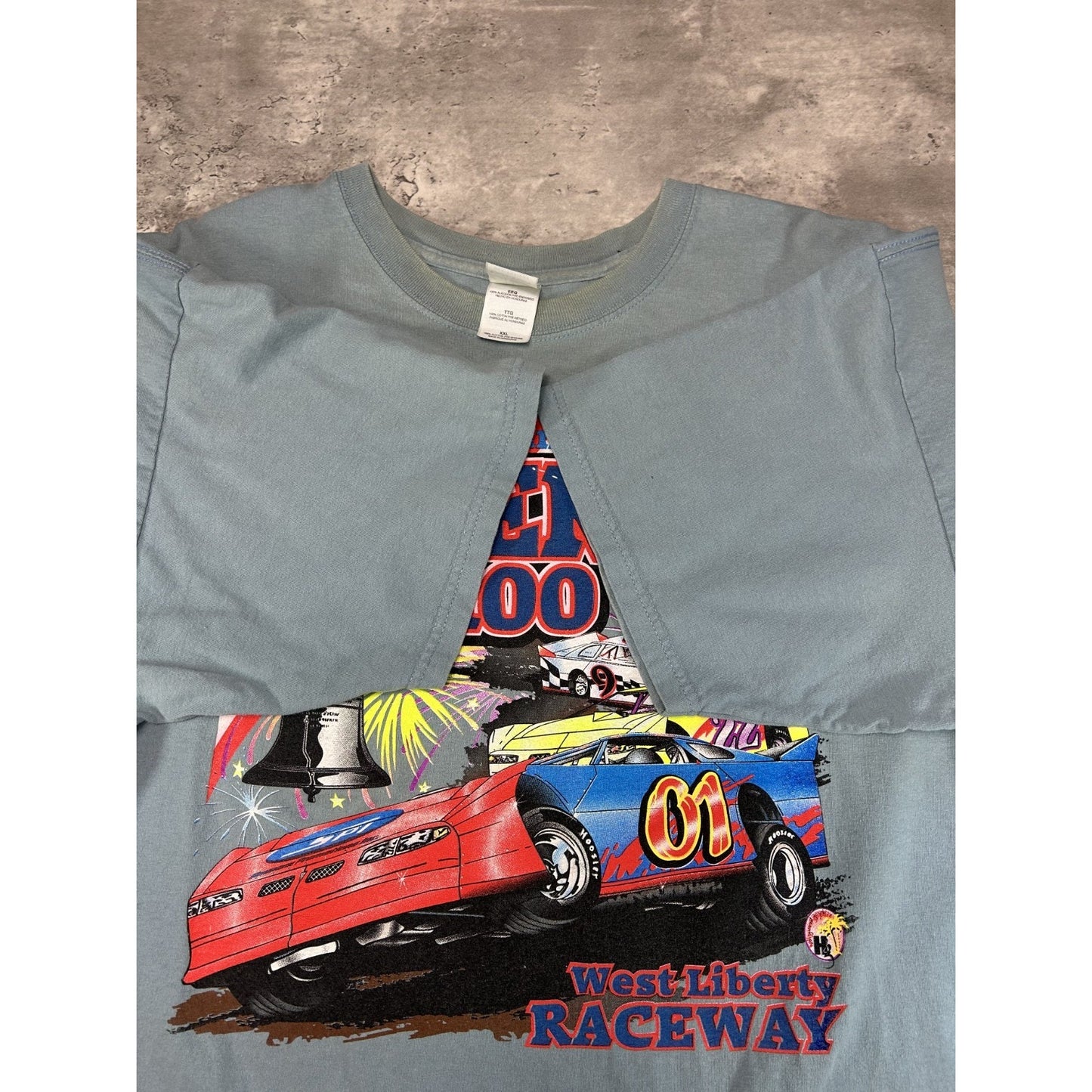 Vintage West Liberty 5th Annual Liberty 100 Racing Graphic T-Shirt Size XXL