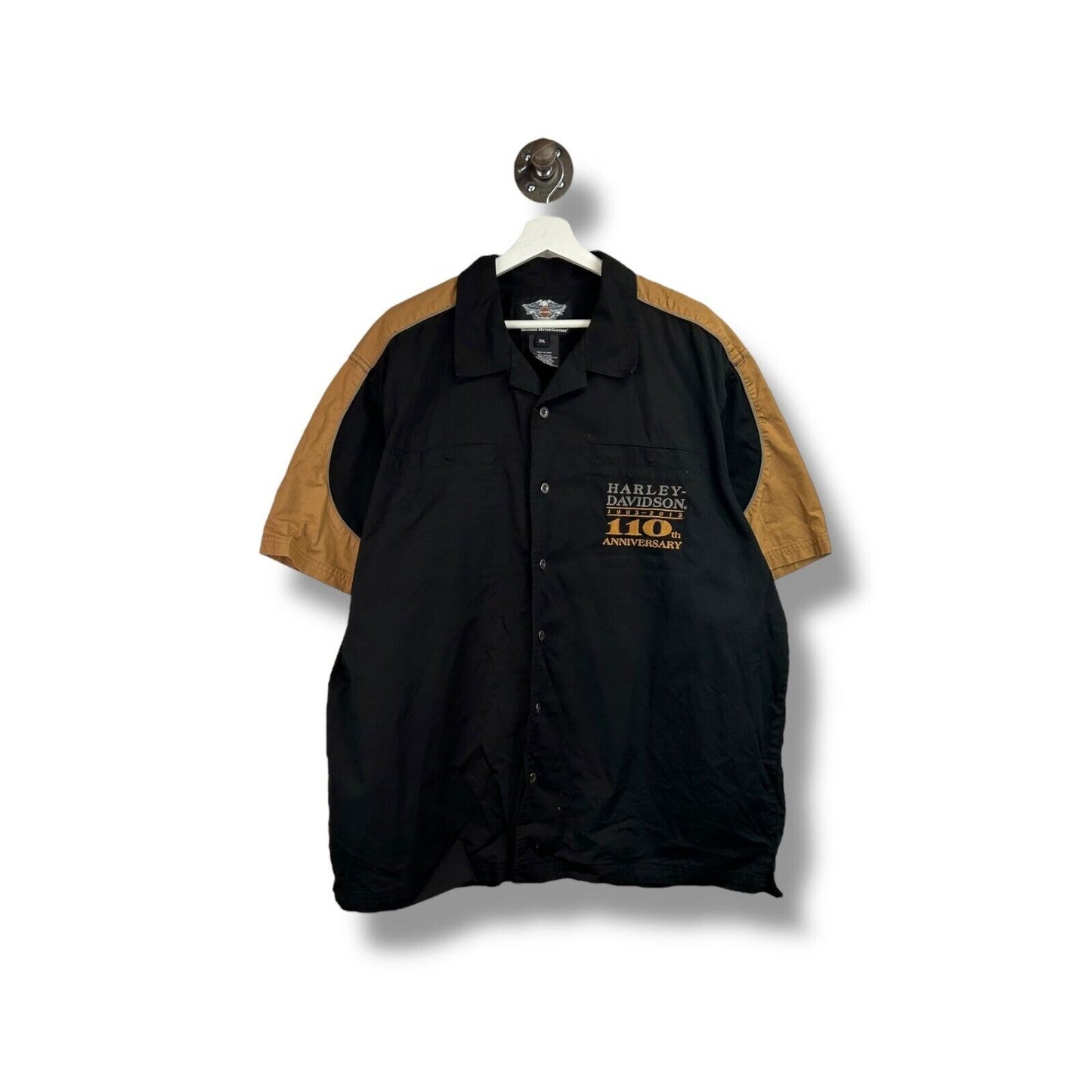 Harley Davidson 100th Anniversary Short Sleeve Button Up Shirt Size XXL