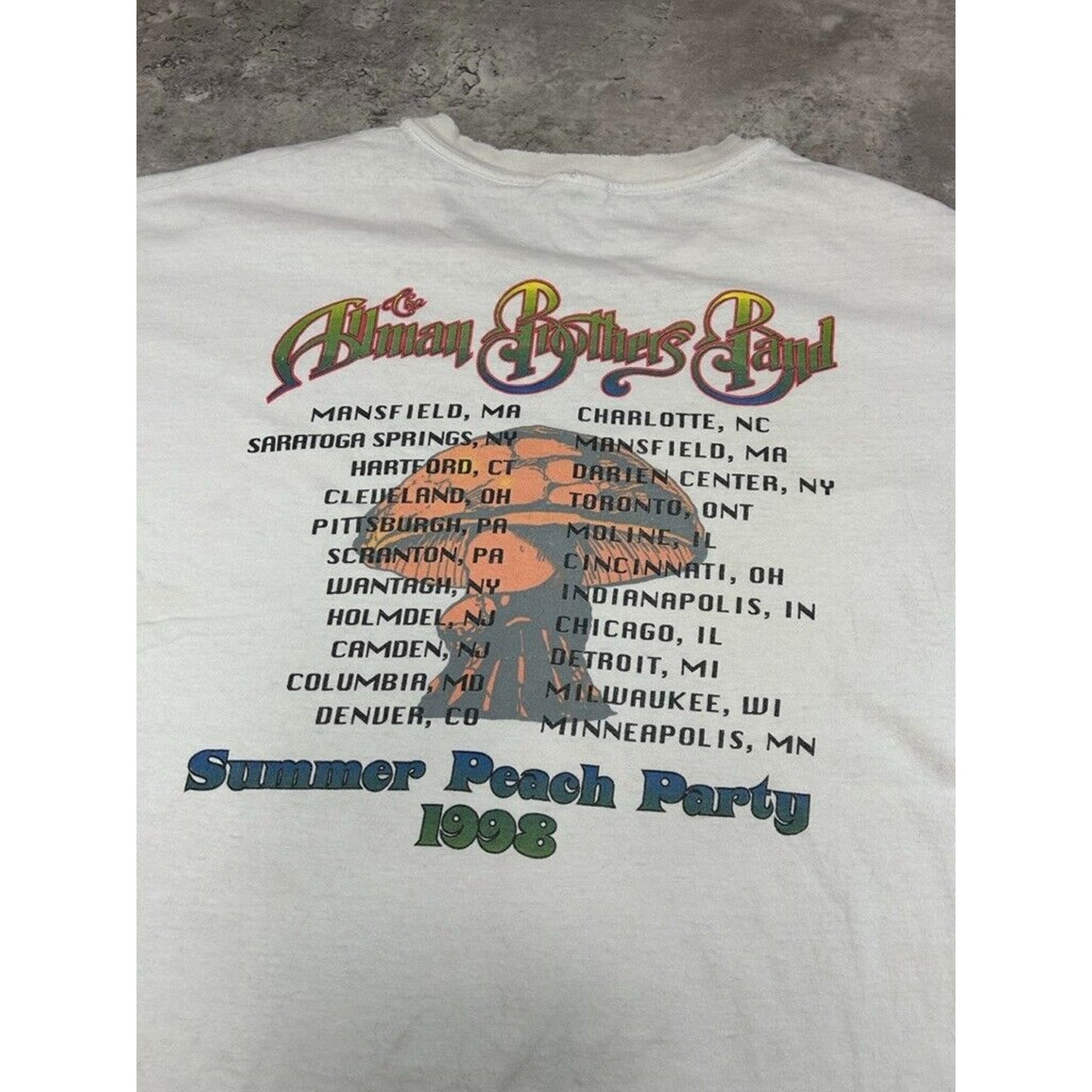 Vintage 1997 Allman Brothers Band Georgia Peach Rock Music T-Shirt Size XL