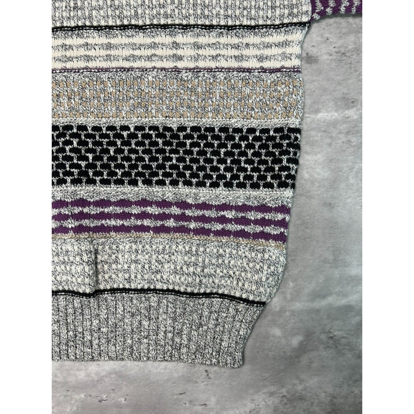 Vintage 90s Private Club Striped Pullover Ribbed Knit Sweater Size Large