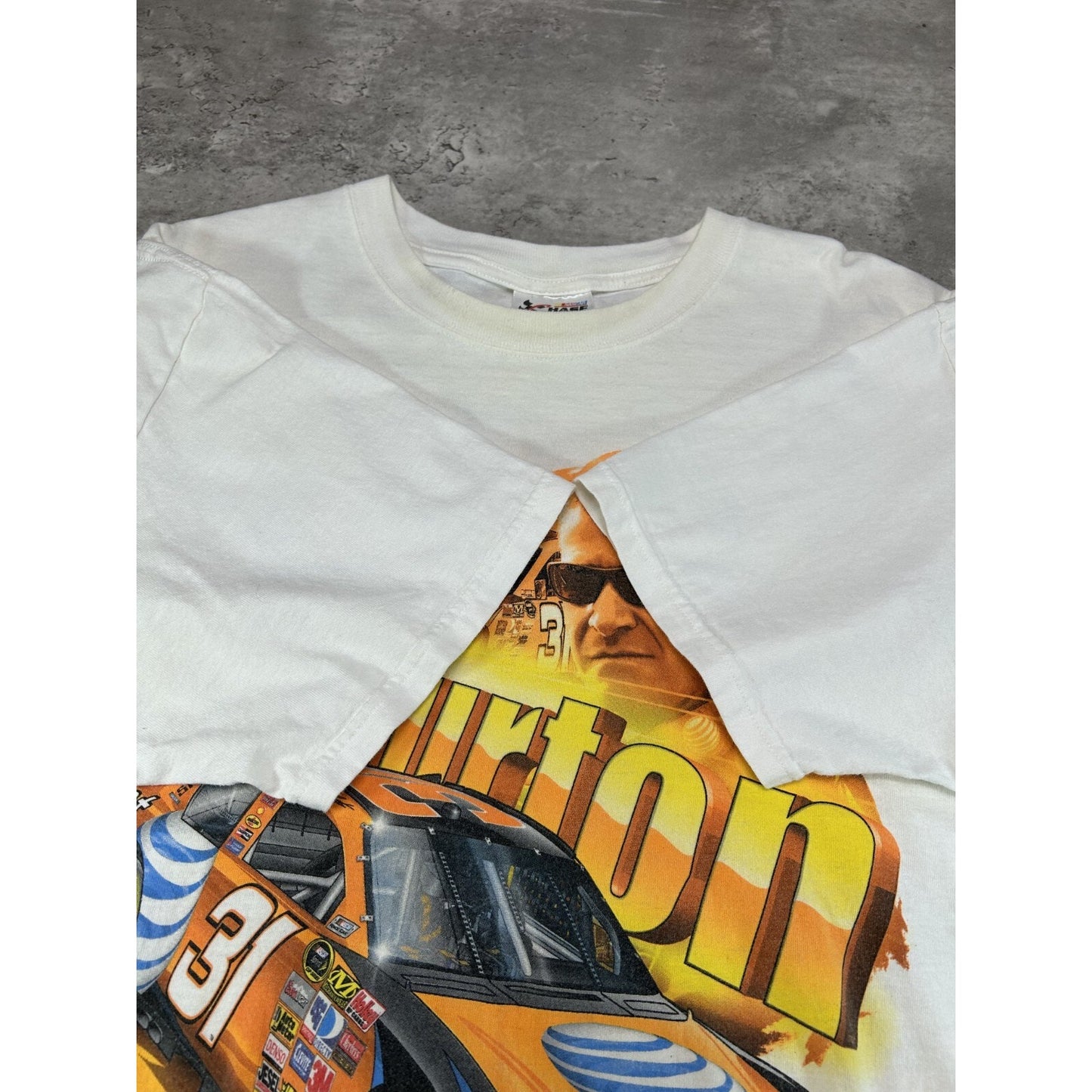 Vintage Jeff Burton #31 Nascar Big Graphic AT&T T-Shirt Size XL White