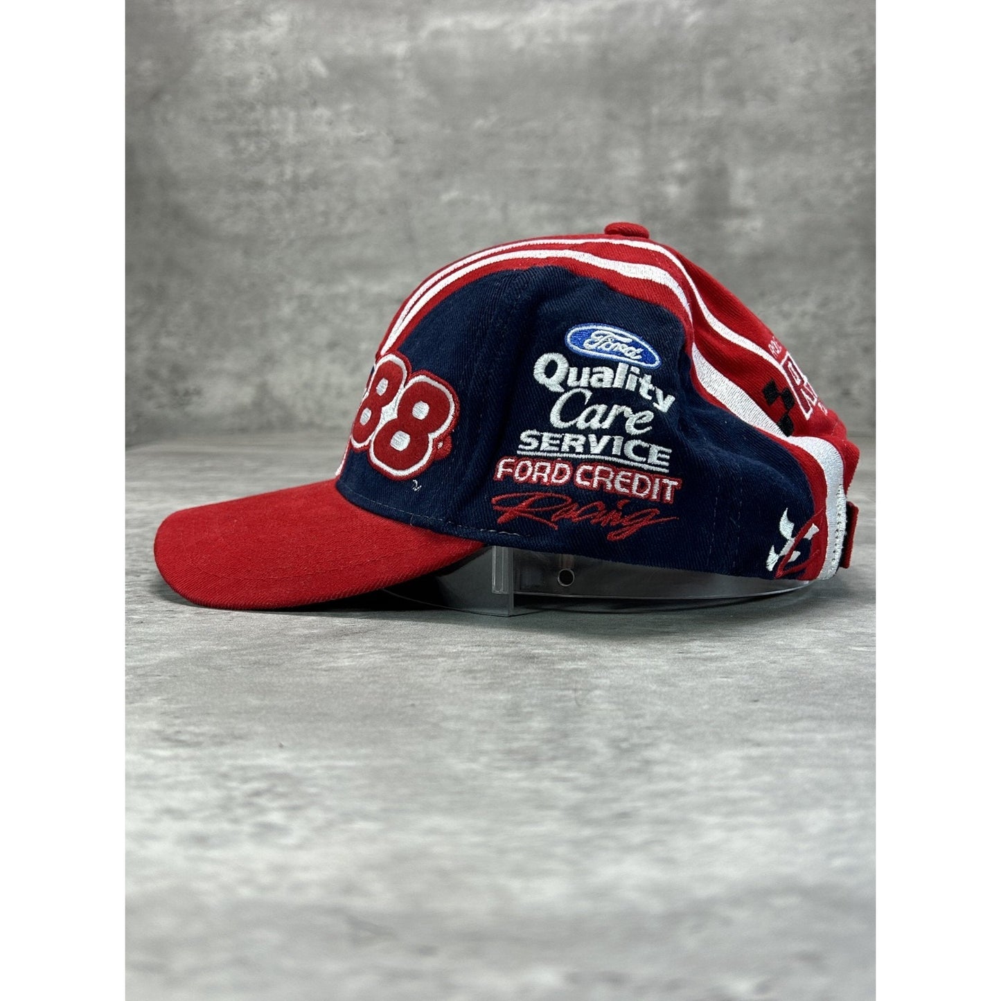 Vintage Dale Jarrett #88 Nascar Embroidered Logo Spellout Strapback Hat OSFA
