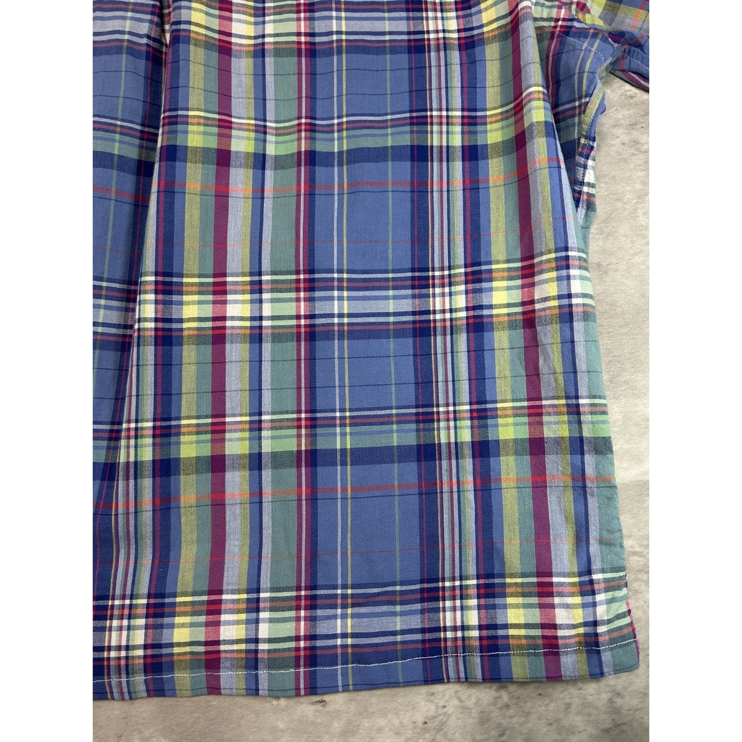 VTG Polo Ralph Lauren Plaid Short Sleeve Reworked Cropped Button Up Shirt Size L