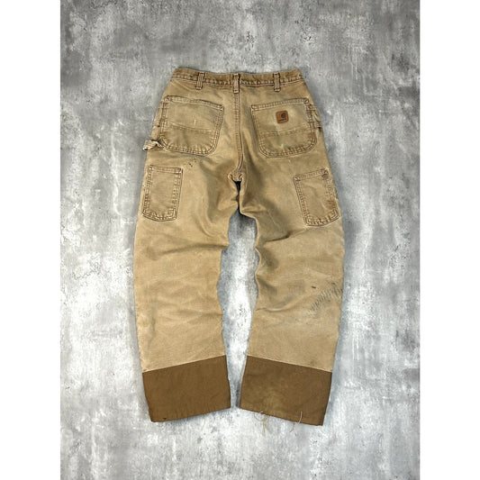 Vintage Carhartt Quilted Lined Canvas Workwear Double Knee Carpenter Pants Size 32