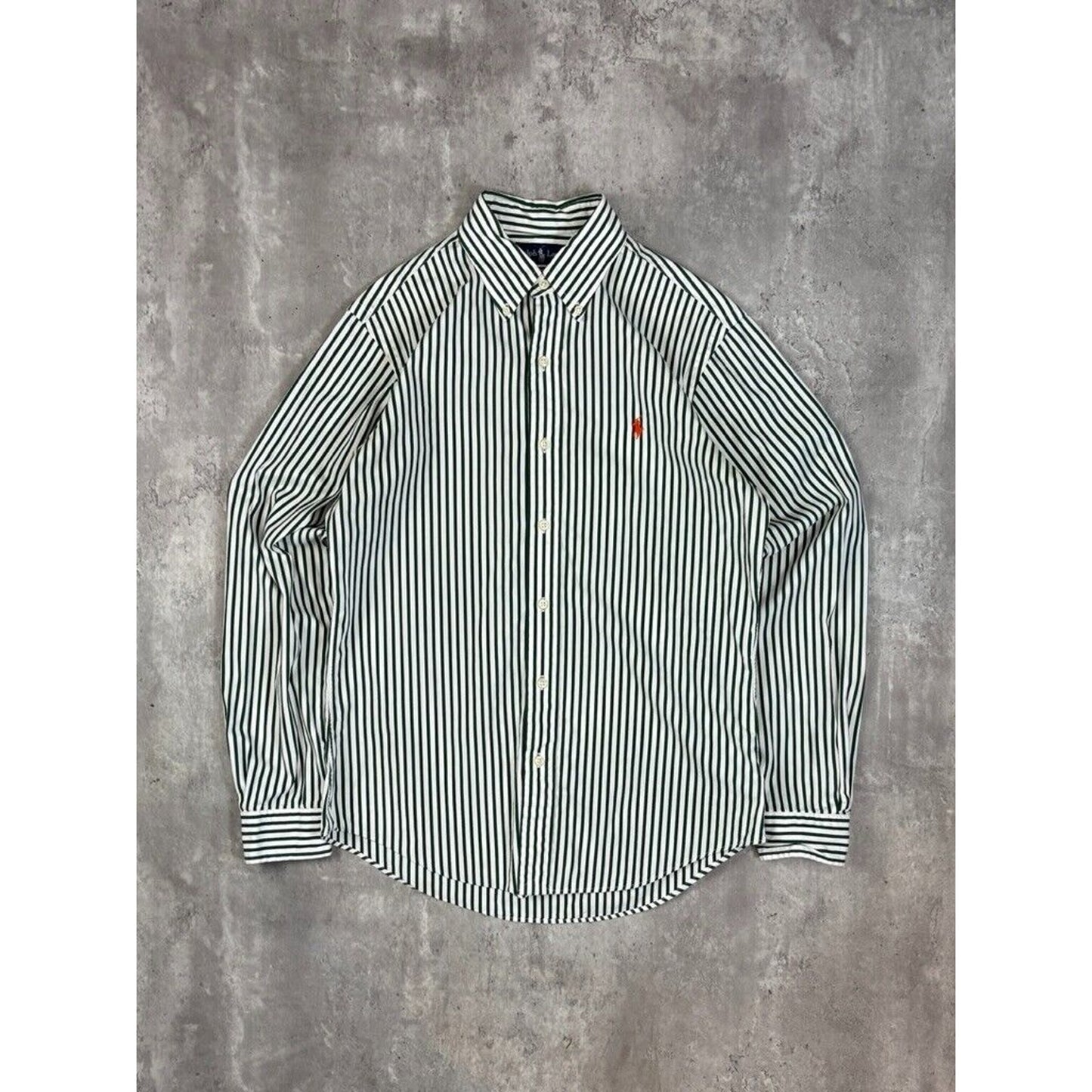 Vintage Polo Ralph Lauren Embroidered Pony Long Sleeve Button Up Shirt Size Small