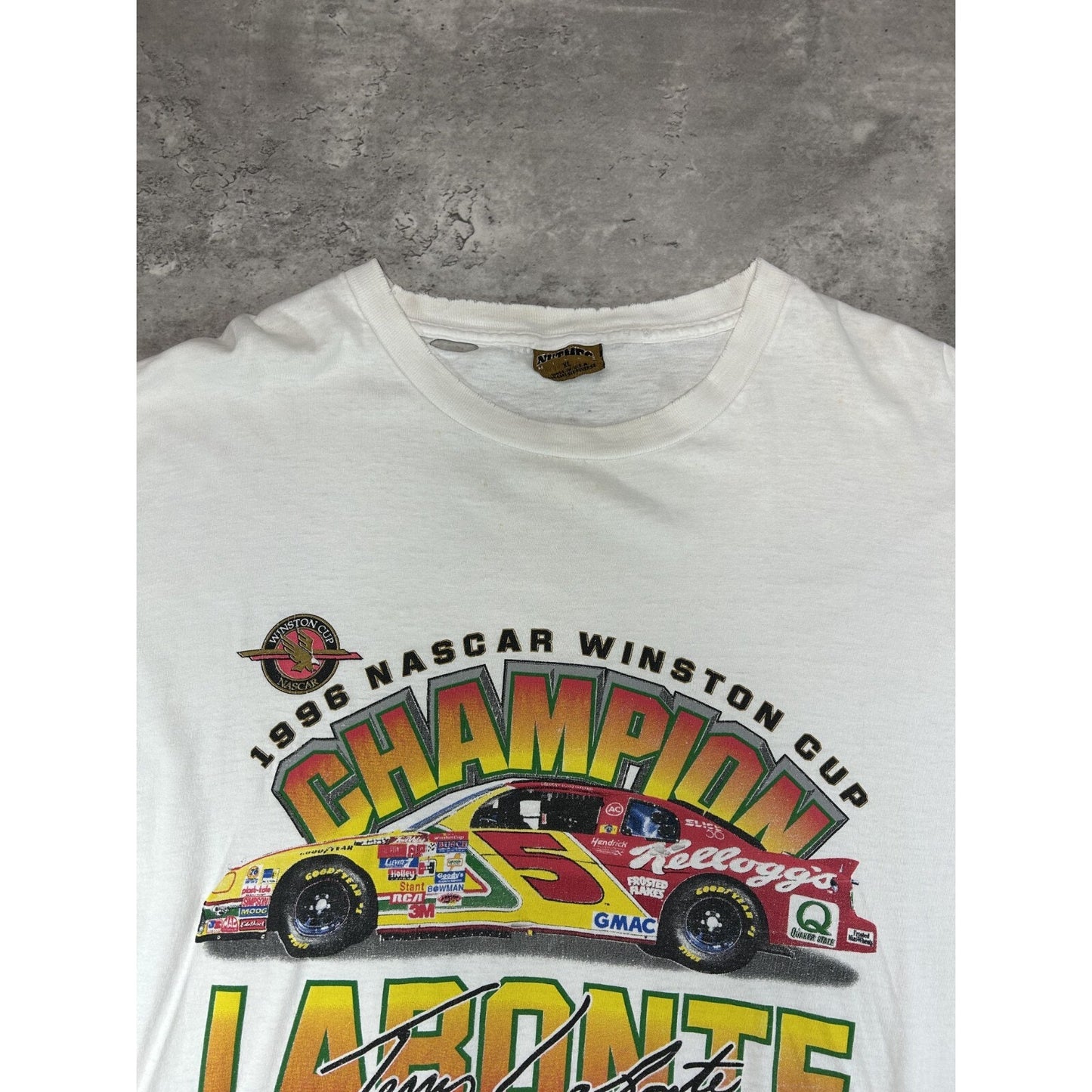 Vintage 1996 Terry Labonte #5 Nascar Winston Cup Champion T-Shirt Size XL White