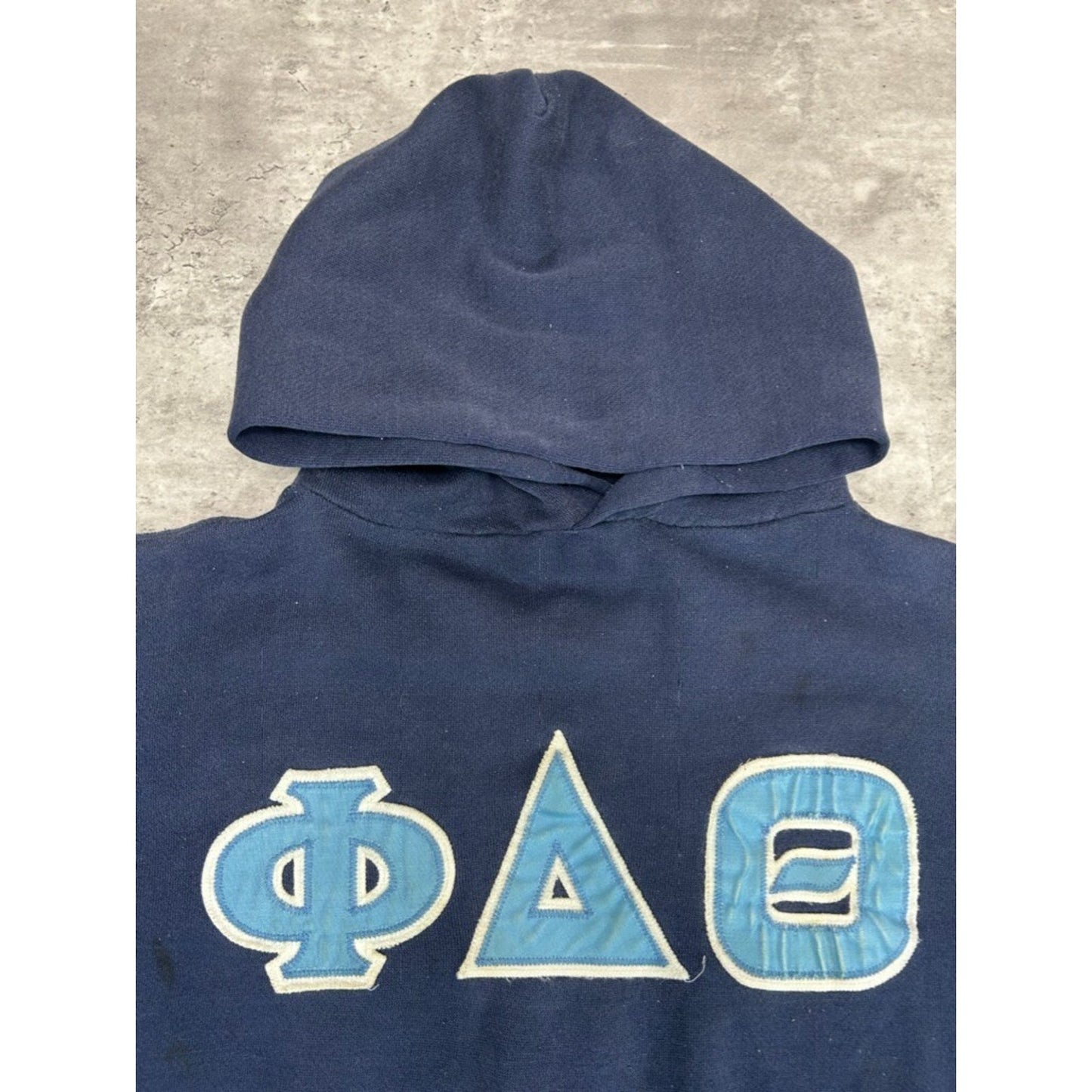 Vintage 70s Russell Athletic Phi Delta Theta Fraternity Hooded Sweatshirt Sz Large