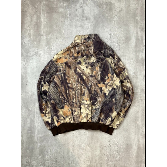 Vintage 90s Cabela Tree Camo Hunting Bomber Jacket Size 2XL