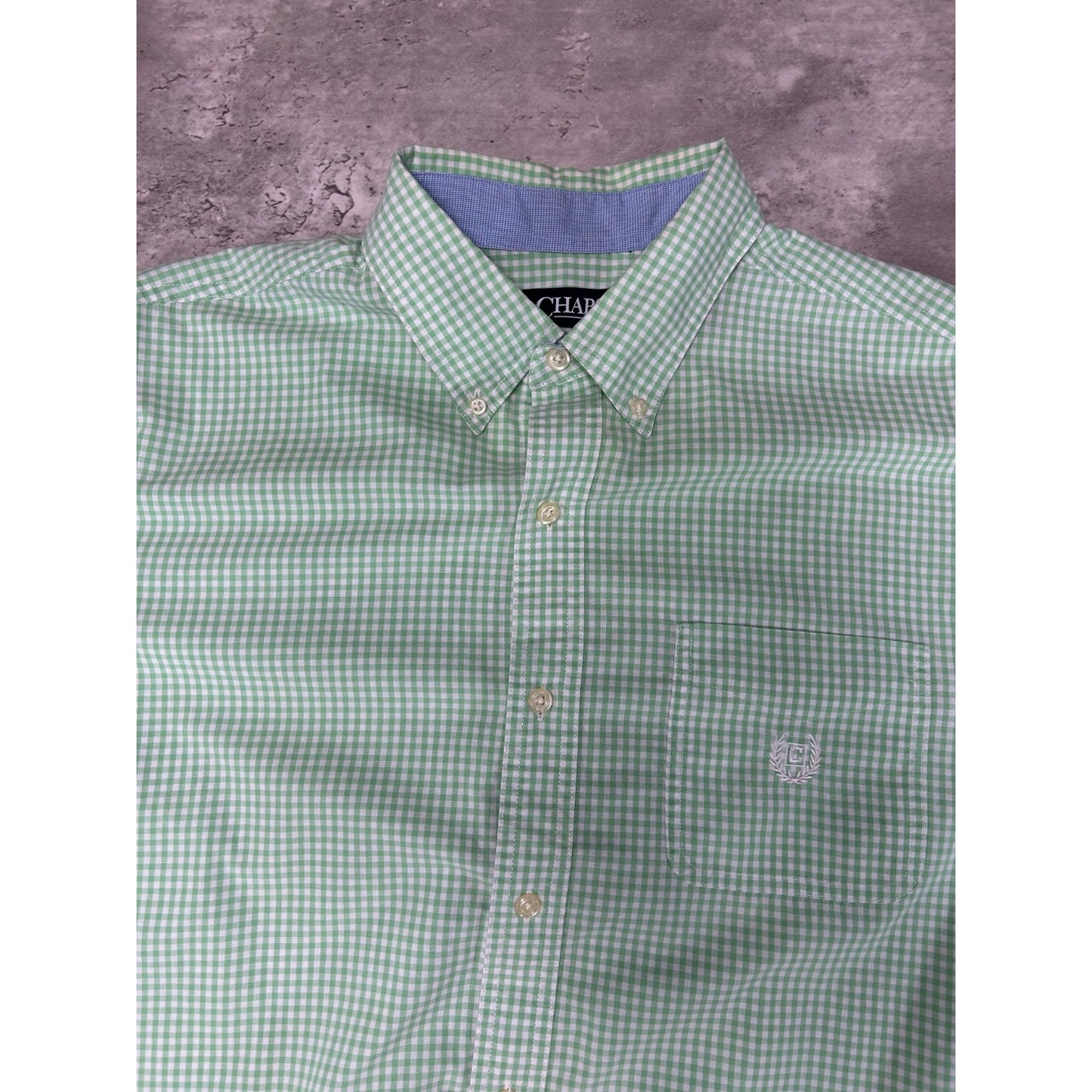 Vintage Chaps Ralph Lauren Reworked Cropped Long Sleeve Button Up Shirt Sz Large