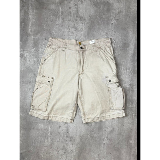 Carhartt Relaxed Fit Canvas Workwear Cargo Shorts Size 36 Beige
