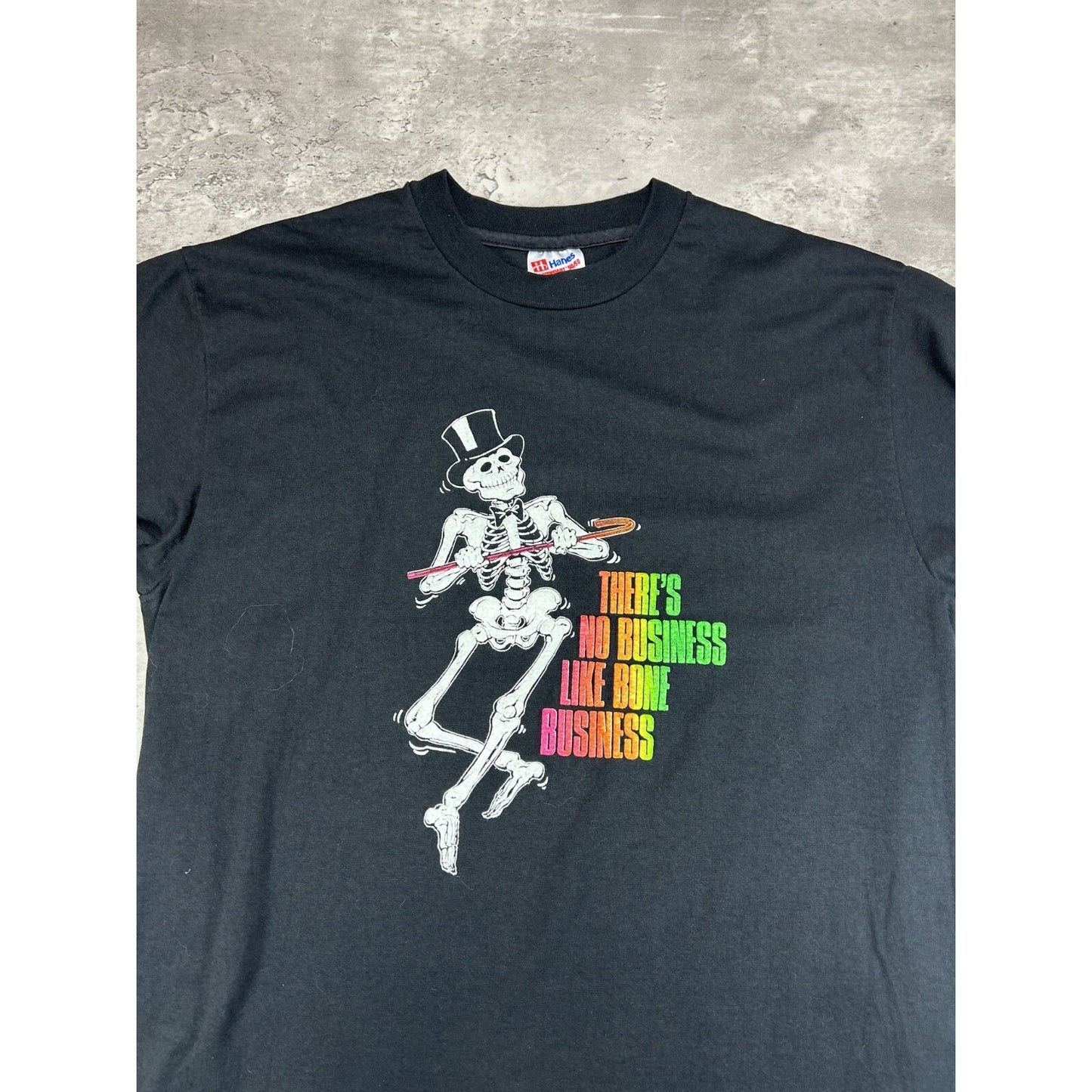Vintage 90s There's No Business Like Bone Business Spellout T-Shirt Size Large
