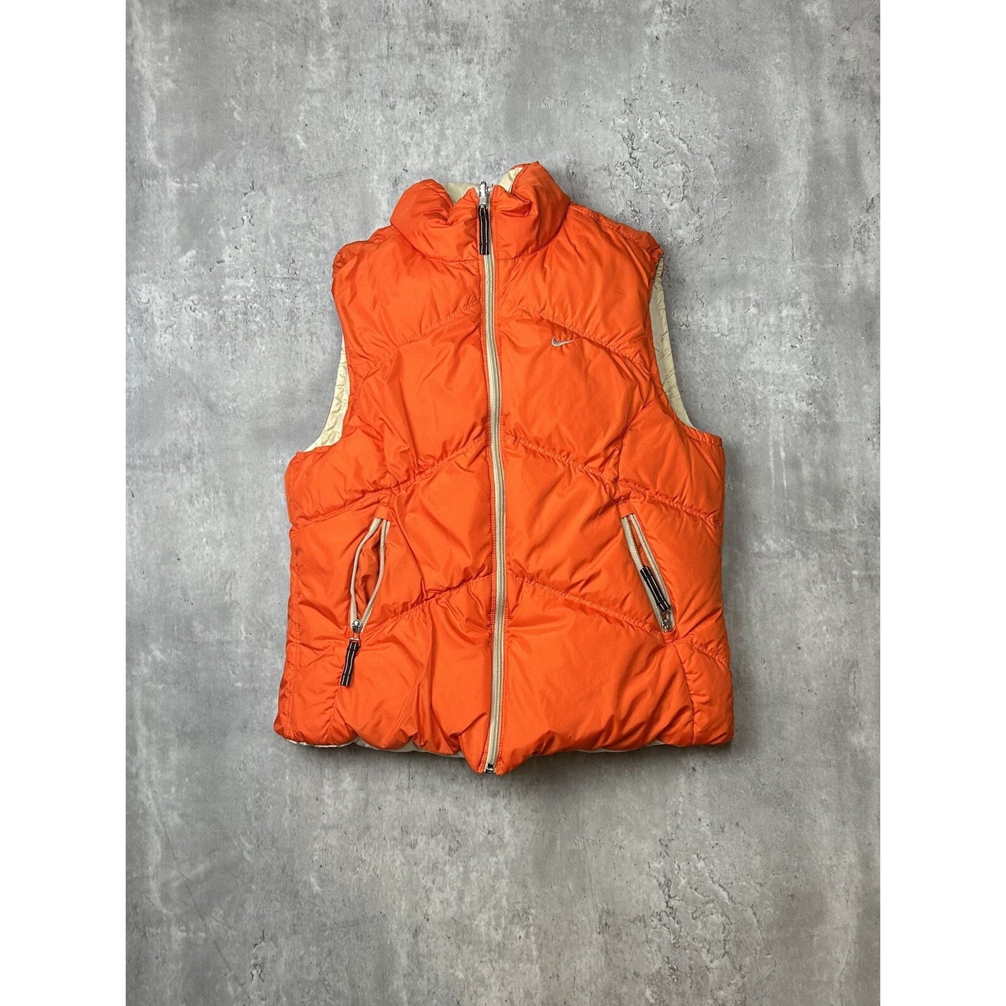Vintage 2000s Nike Embroidered Swoosh Reversible Puffer Vest Size Small